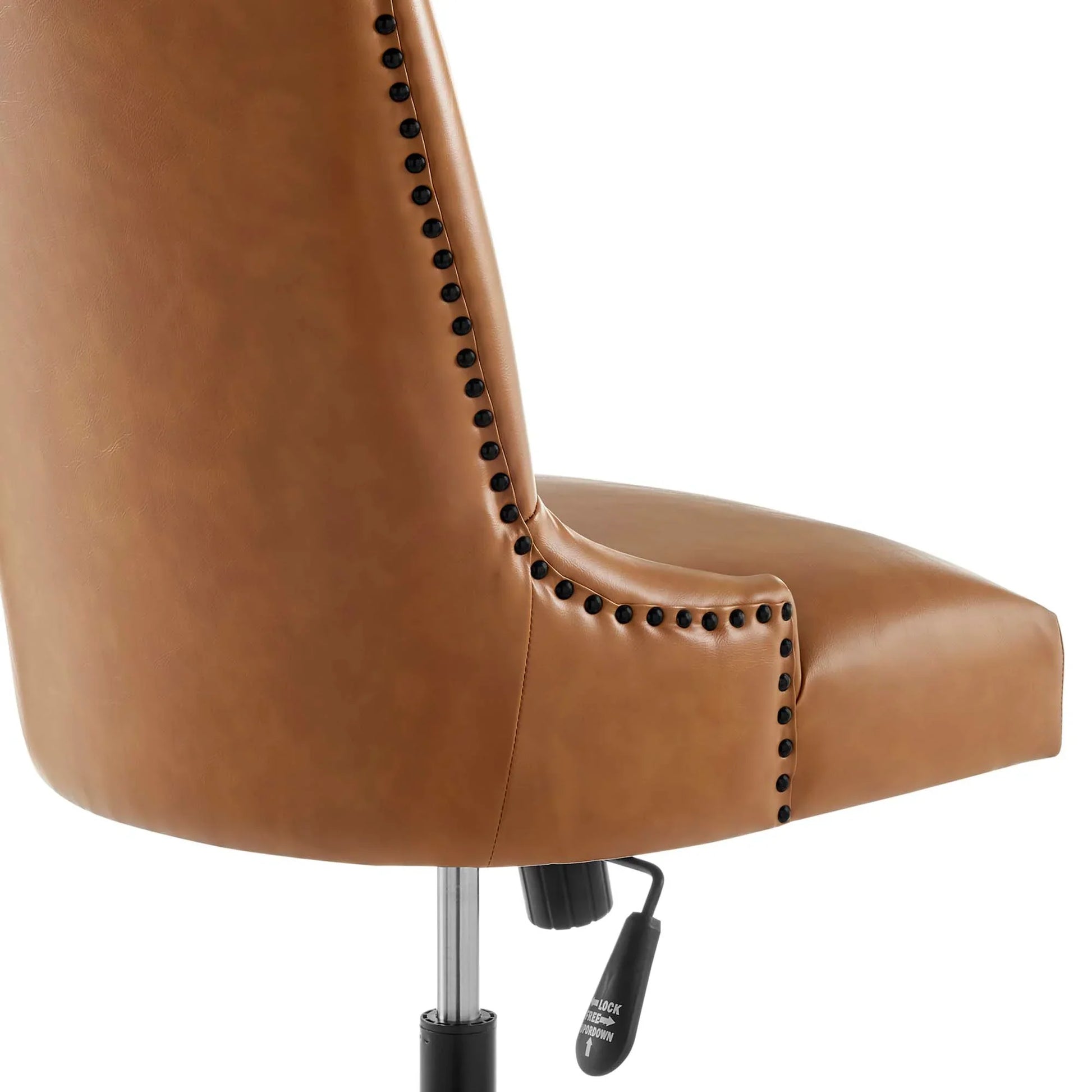 Empower Channel Tufted Vegan Leather Office Chair in Black Tan. - Venini Furniture 