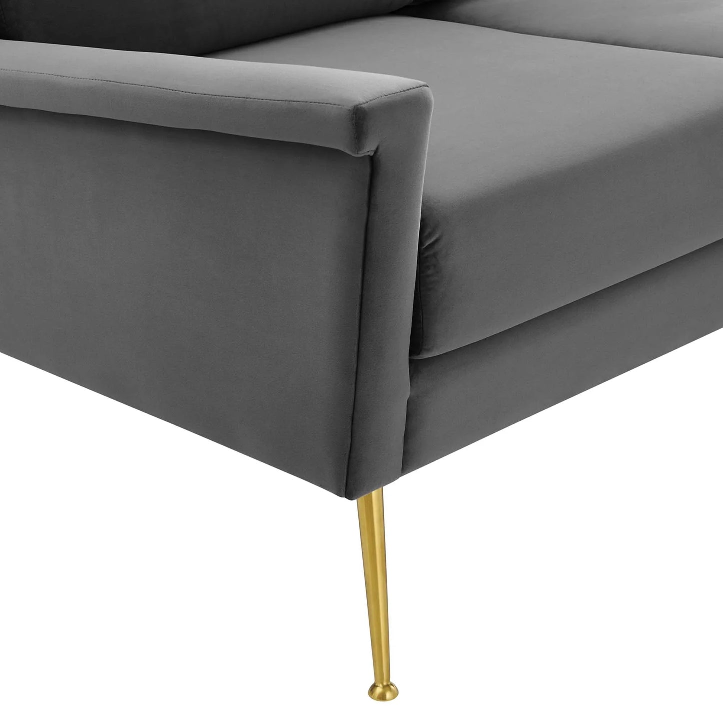 Chesapeake Performance Velvet Sofa in Gold Gray. - Venini Furniture 