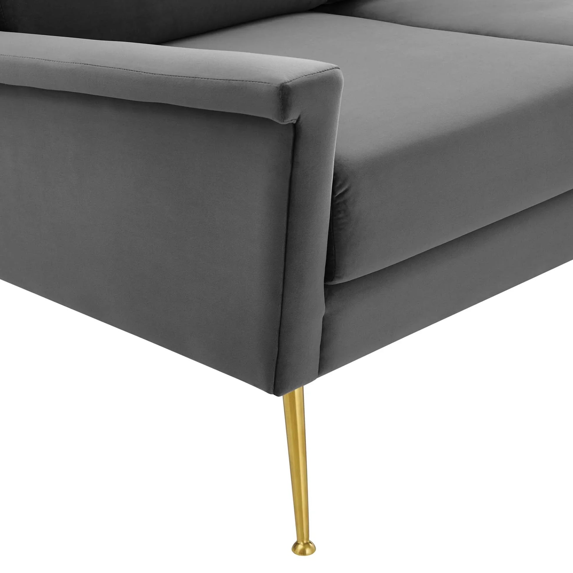 Chesapeake Performance Velvet Sofa in Gold Gray. - Venini Furniture 