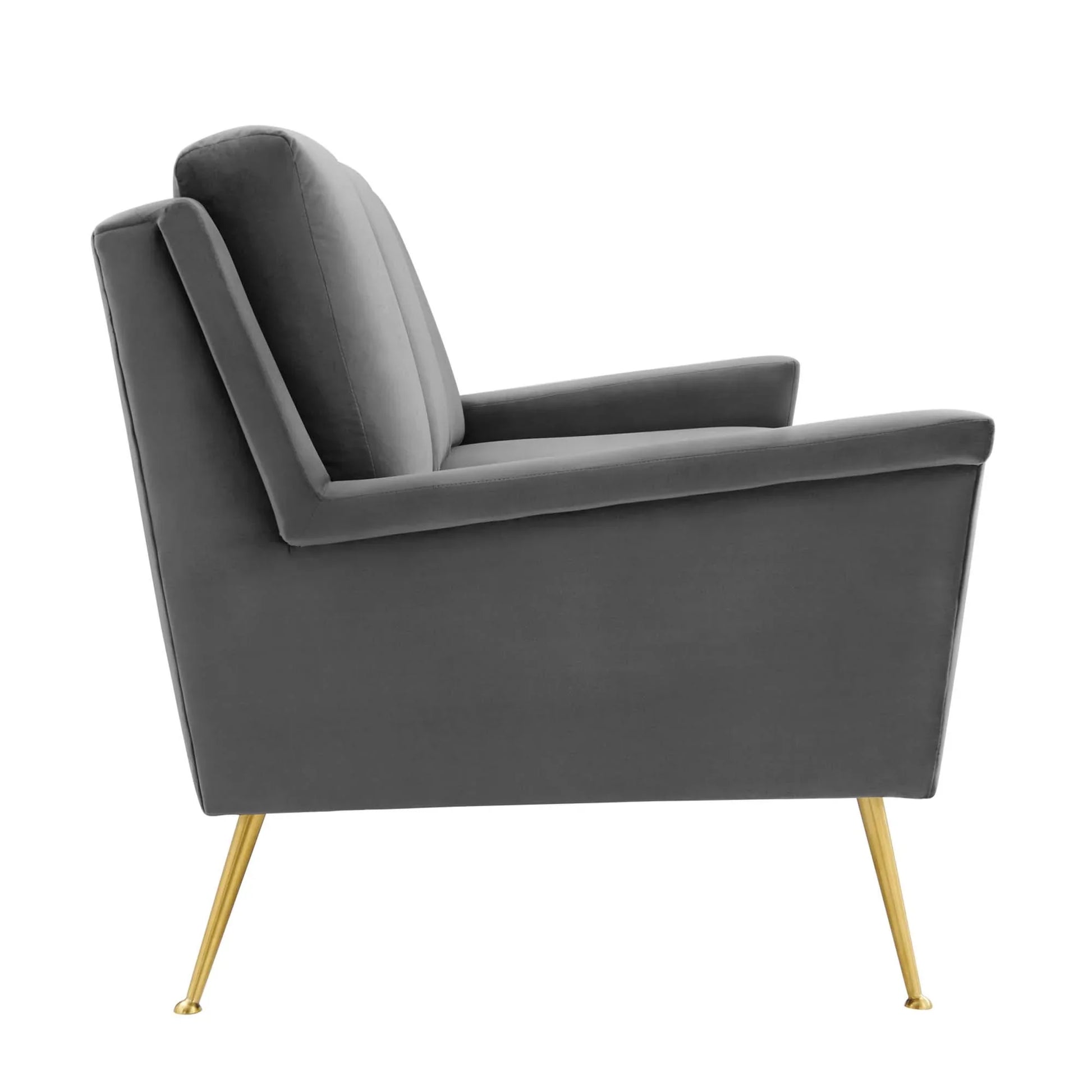 Chesapeake Performance Velvet Sofa in Gold Gray. - Venini Furniture 