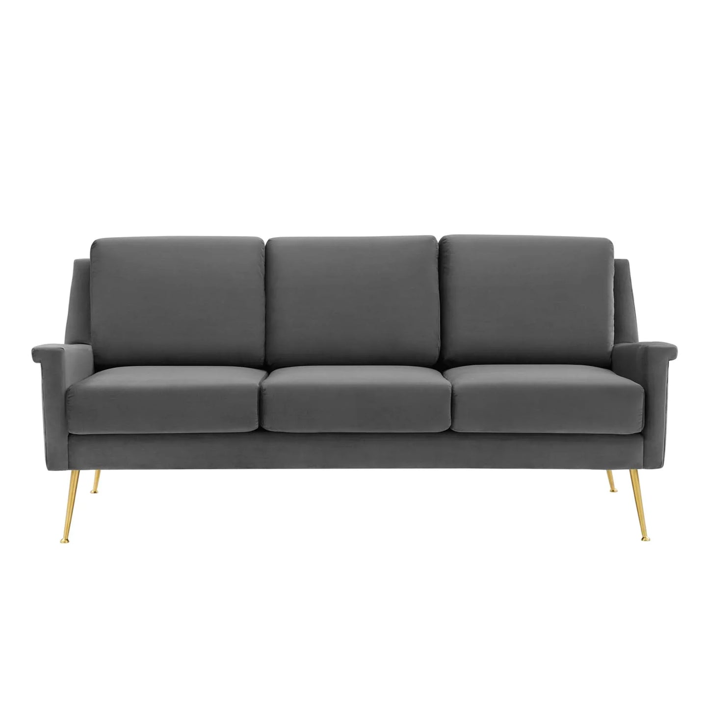 Chesapeake Performance Velvet Sofa in Gold Gray. - Venini Furniture 