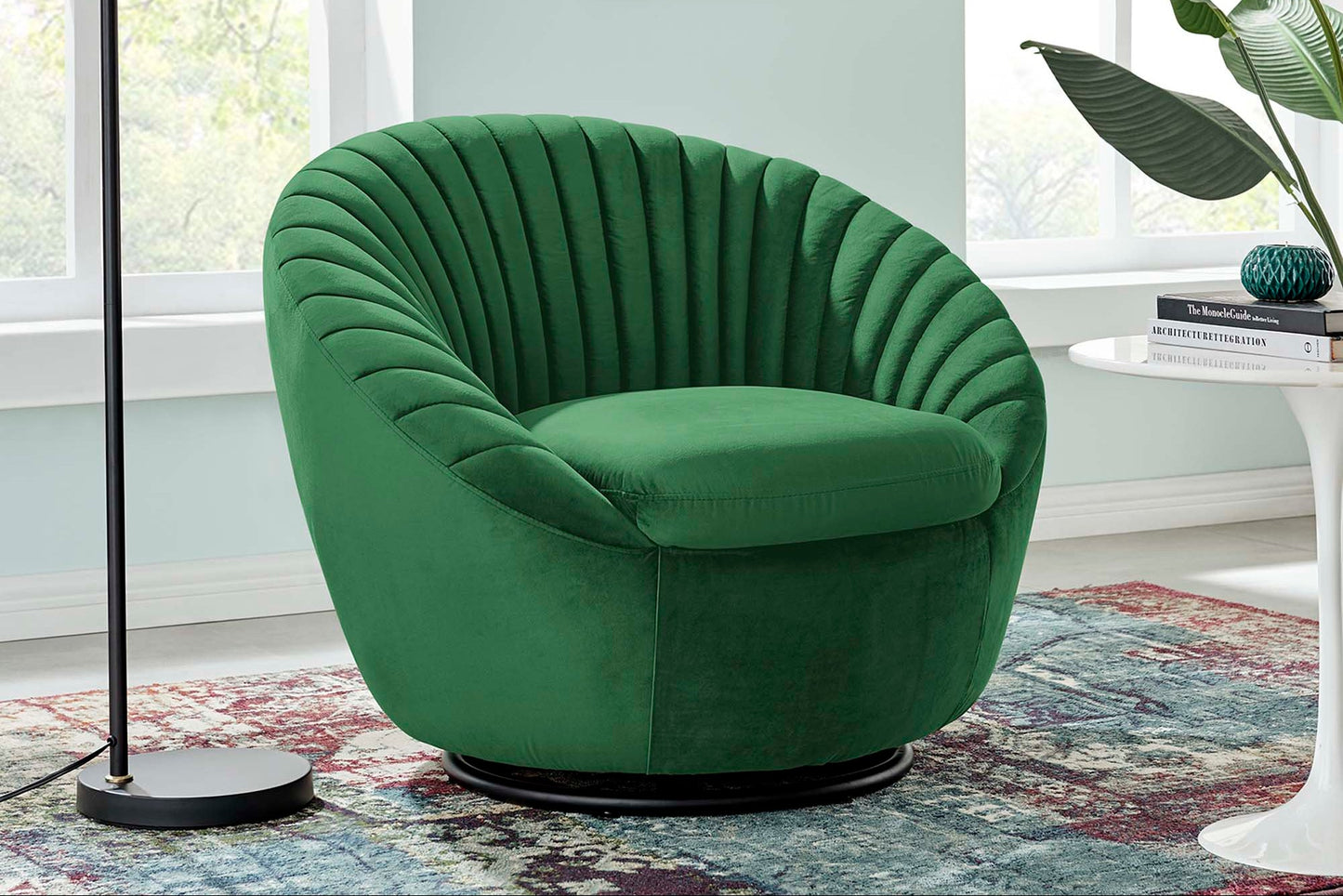 Whirr Tufted Performance Velvet Swivel Chair FREE SHIPPING. - Venini Furniture 