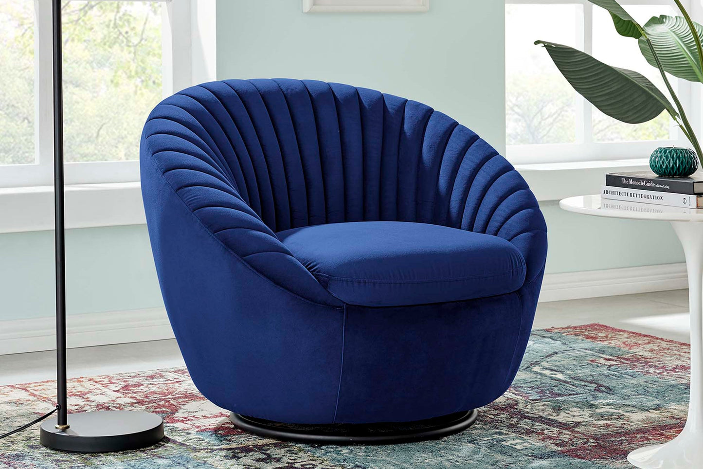 Whirr Tufted Performance Velvet Swivel Chair FREE SHIPPING. - Venini Furniture 