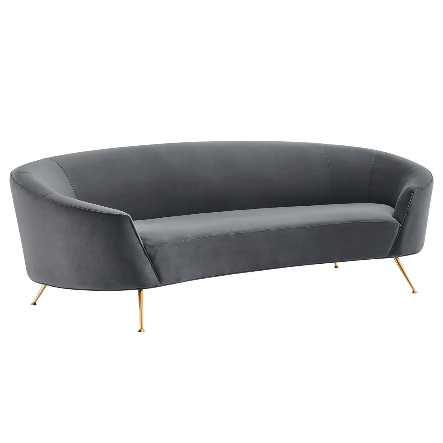 Marchesa Upholstered Performance Velvet Sofa in Gray - Venini Furniture 