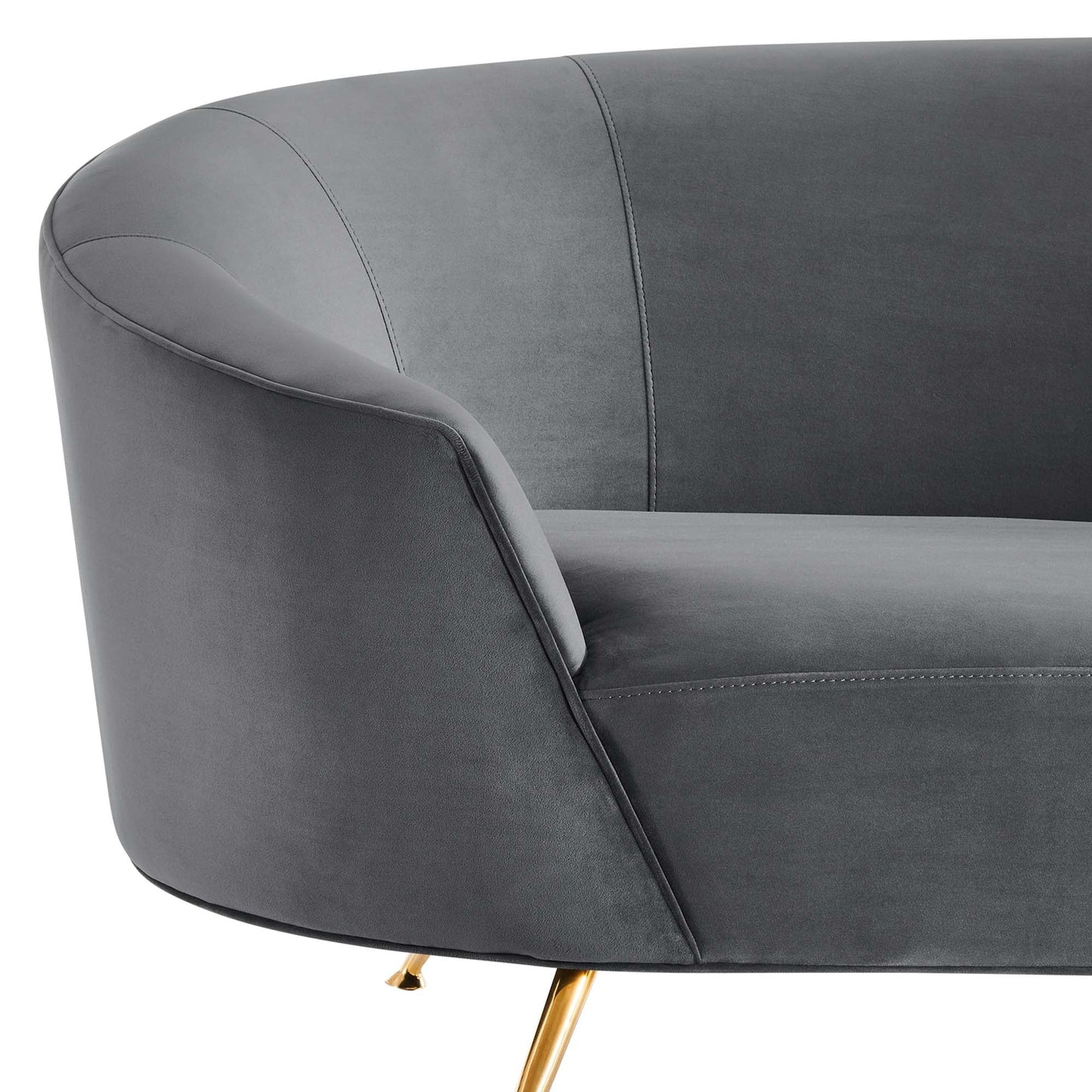 Marchesa Upholstered Performance Velvet Sofa in Gray - Venini Furniture 