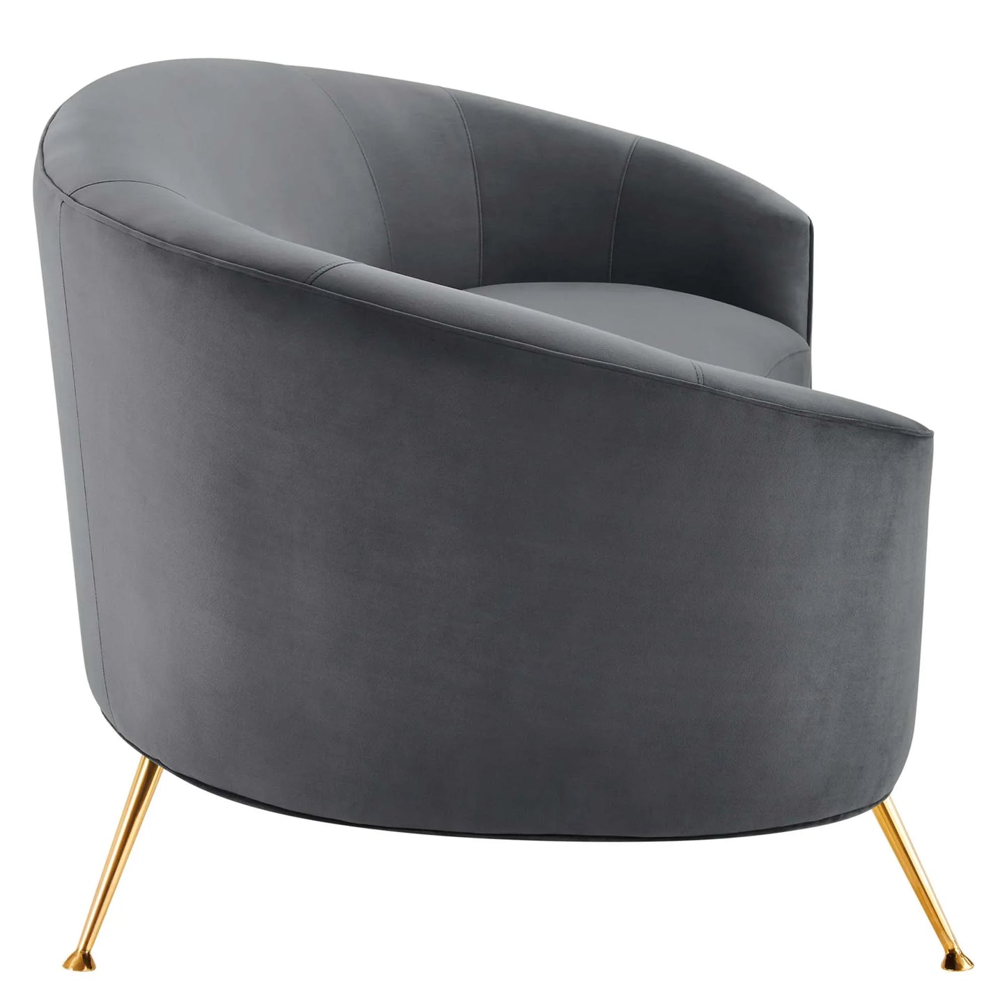 Marchesa Upholstered Performance Velvet Sofa in Gray - Venini Furniture 