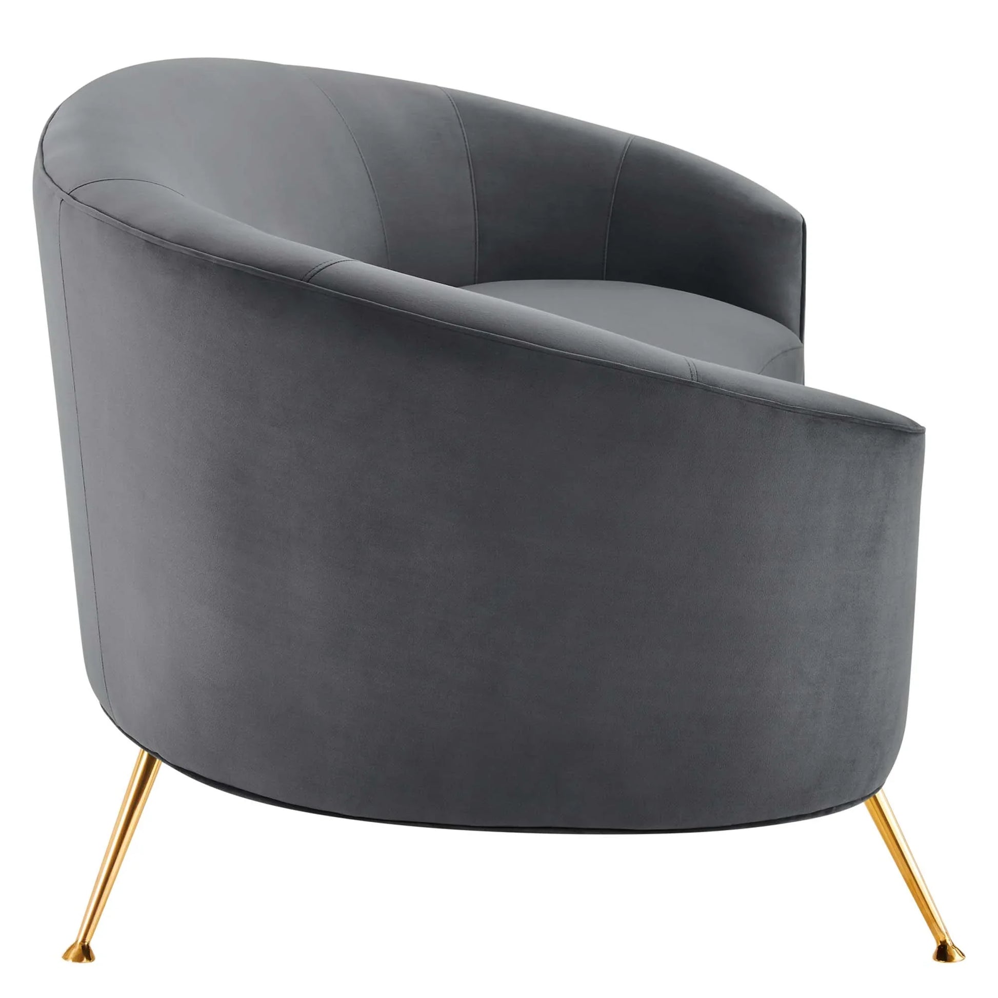 Marchesa Upholstered Performance Velvet Sofa in Gray - Venini Furniture 