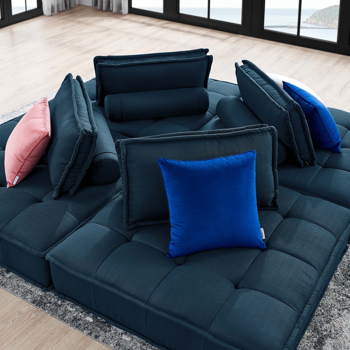 Saunter 4-Piece Tufted Fabric Fabric Sectional Sofa - Venini Furniture 