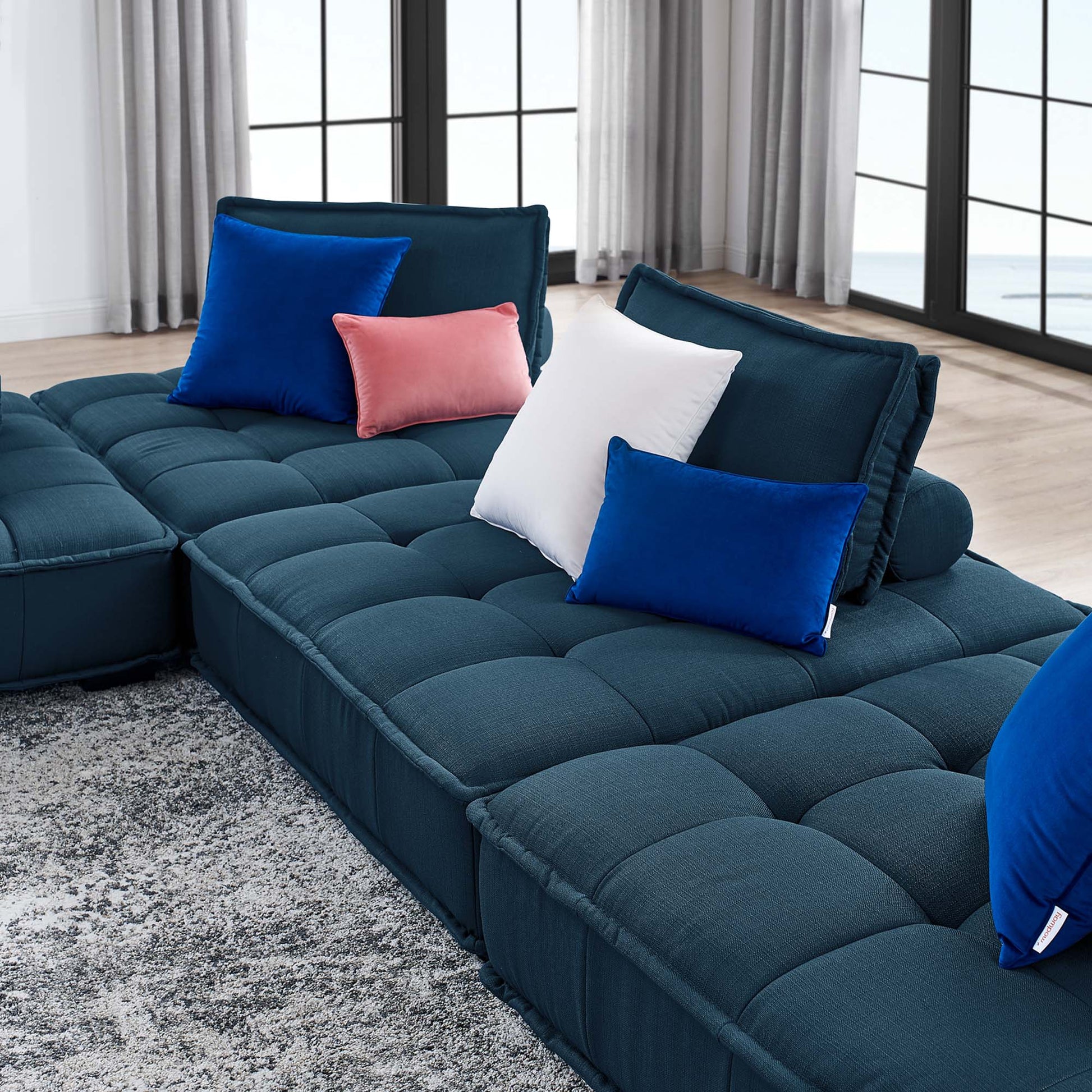 Saunter 4-Piece Tufted Fabric Fabric Sectional Sofa - Venini Furniture 