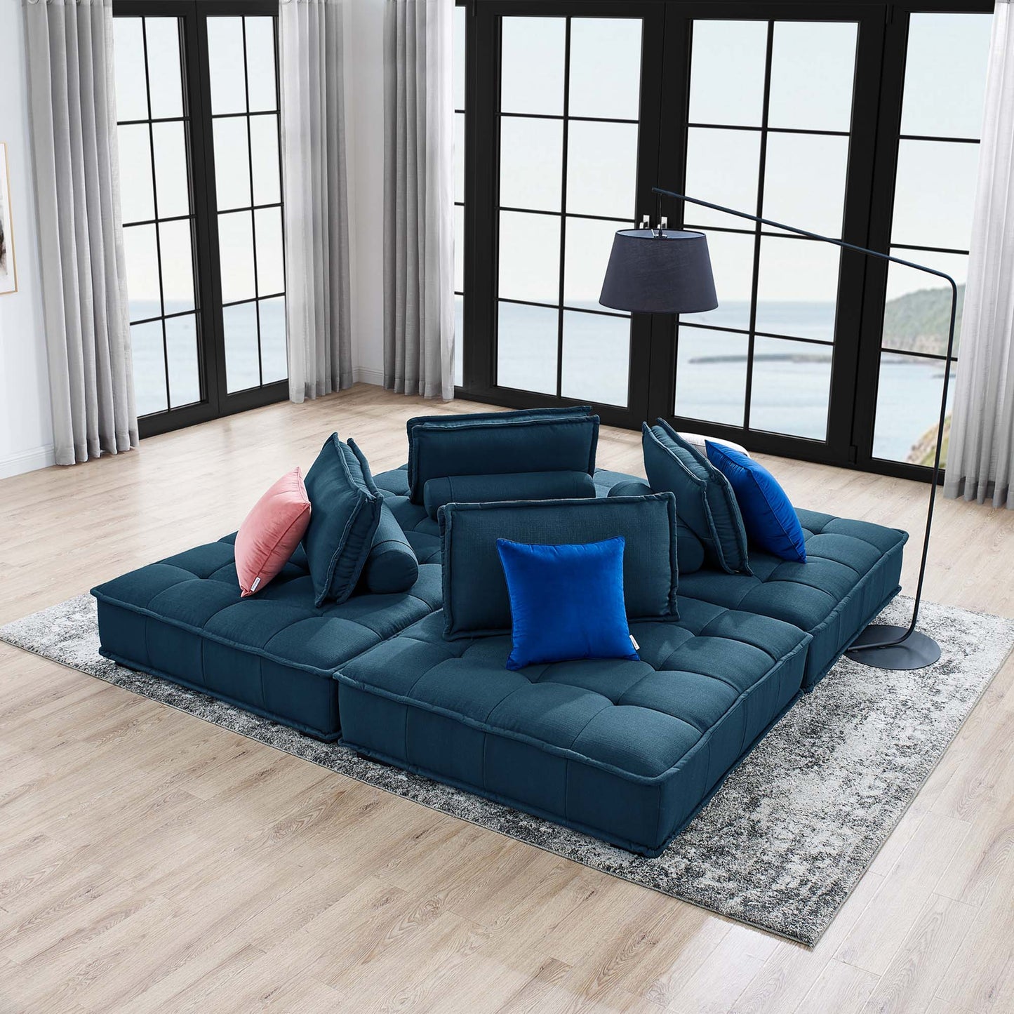 Saunter 4-Piece Tufted Fabric Fabric Sectional Sofa - Venini Furniture 
