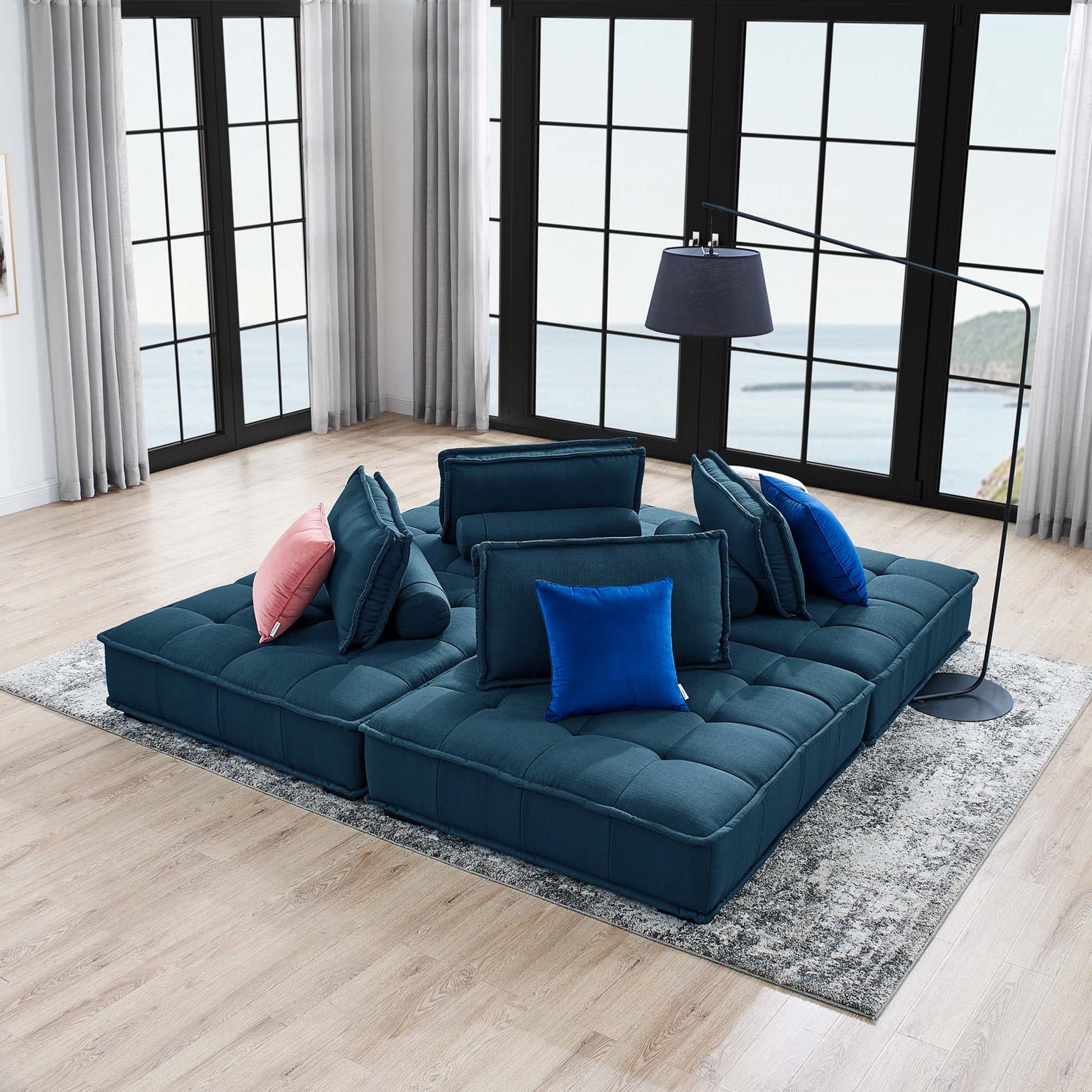 Saunter 4-Piece Tufted Fabric Fabric Sectional Sofa - Venini Furniture 