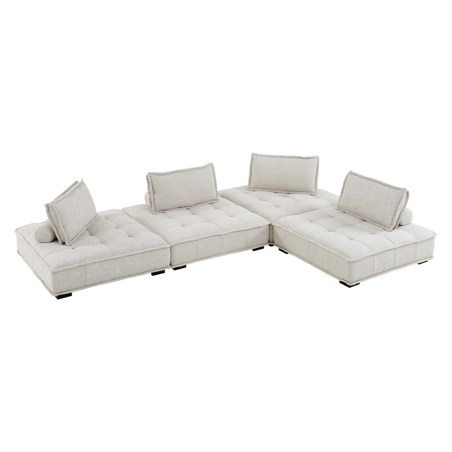 Saunter 4-Piece Tufted Fabric Fabric Sectional Sofa - Venini Furniture 