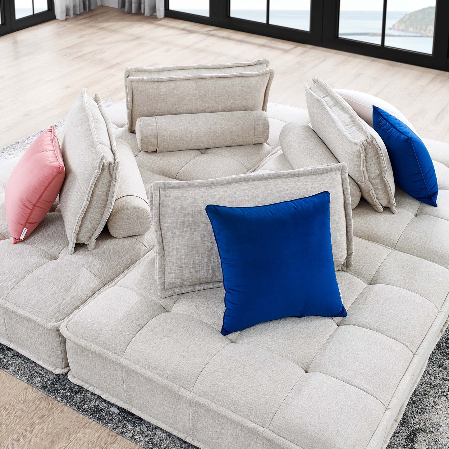 Saunter 4-Piece Tufted Fabric Fabric Sectional Sofa - Venini Furniture 