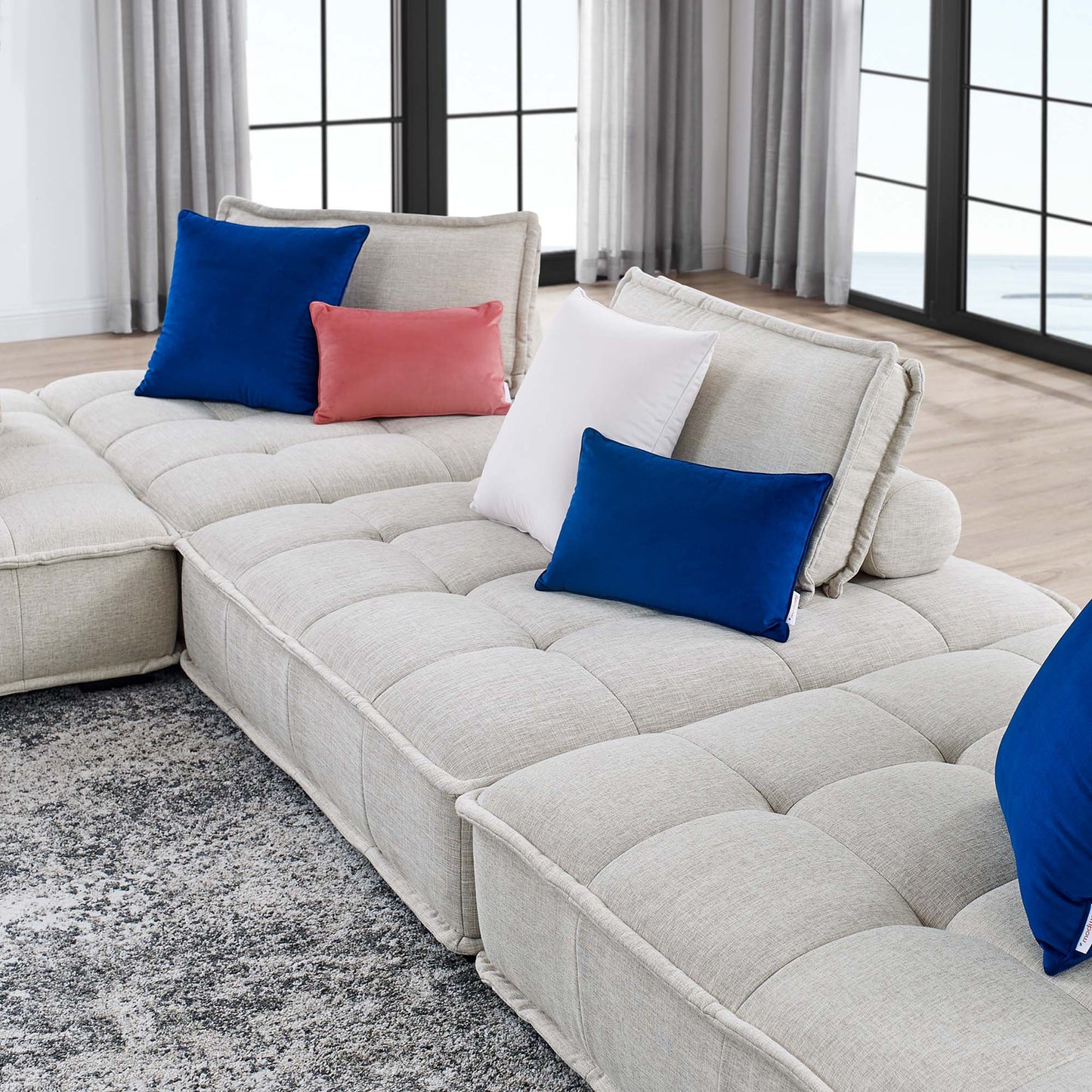 Saunter 4-Piece Tufted Fabric Fabric Sectional Sofa - Venini Furniture 