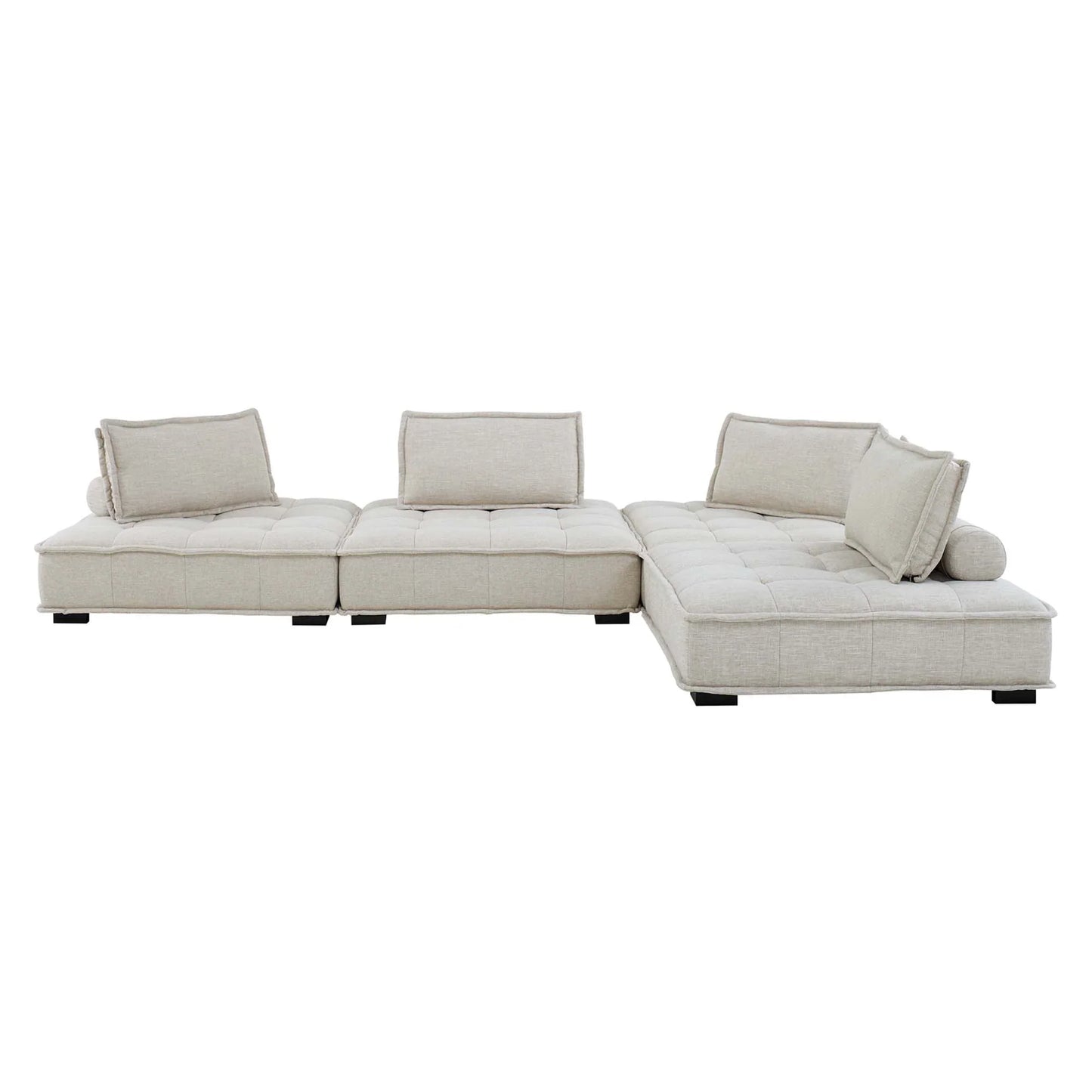 Saunter 4-Piece Tufted Fabric Fabric Sectional Sofa - Venini Furniture 