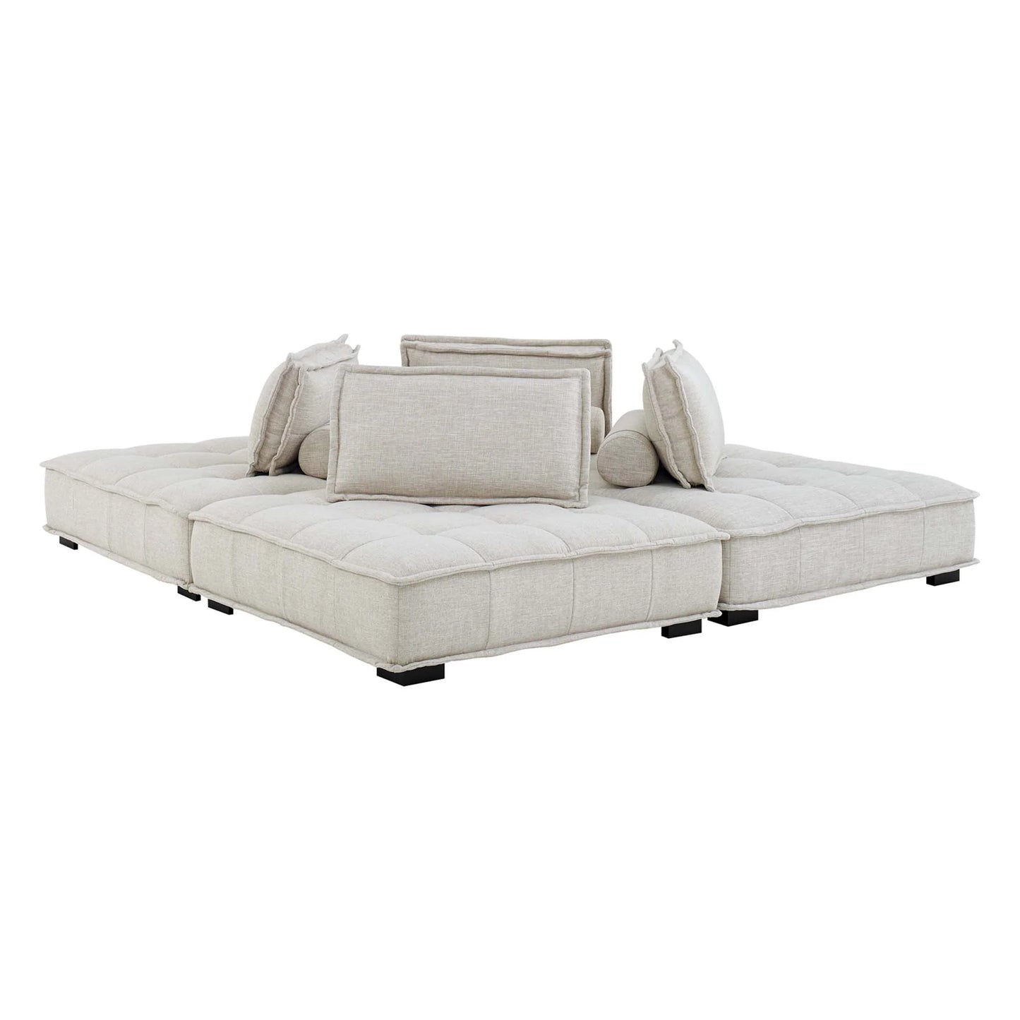 Saunter 4-Piece Tufted Fabric Fabric Sectional Sofa - Venini Furniture 