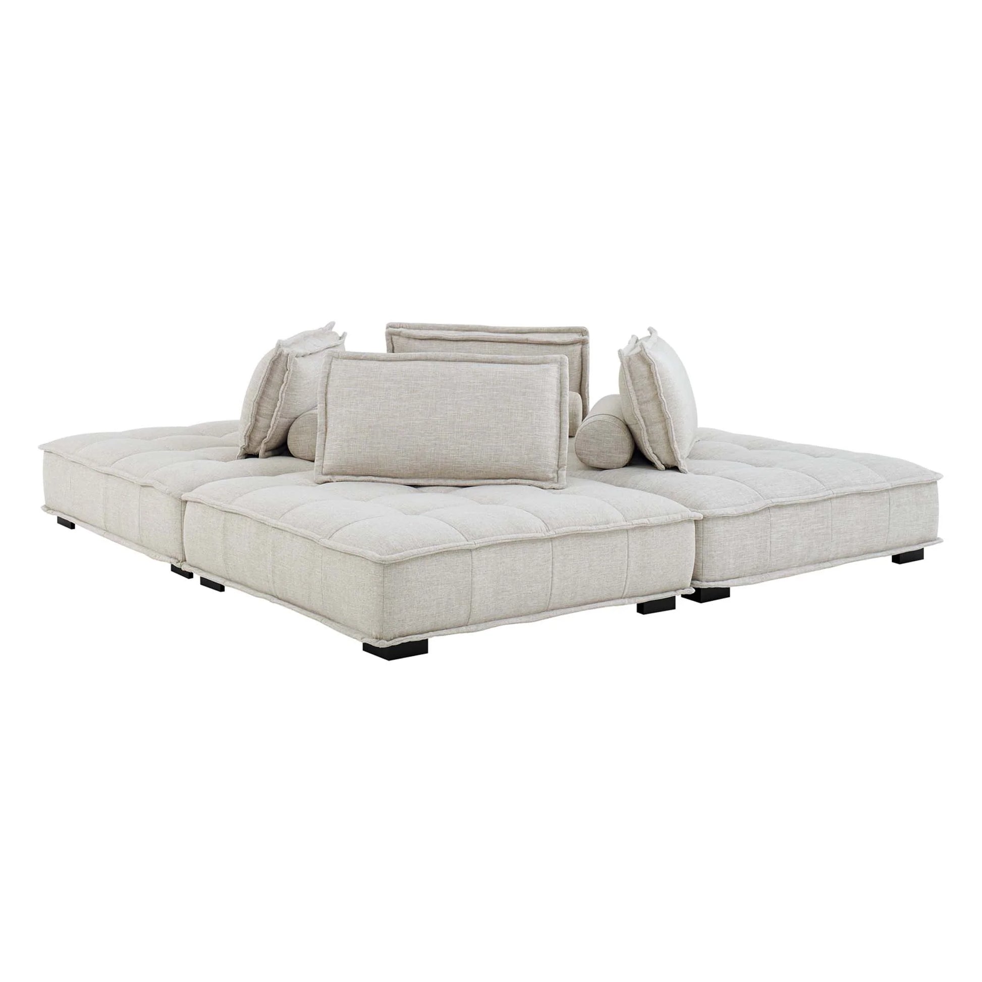 Saunter 4-Piece Tufted Fabric Fabric Sectional Sofa - Venini Furniture 