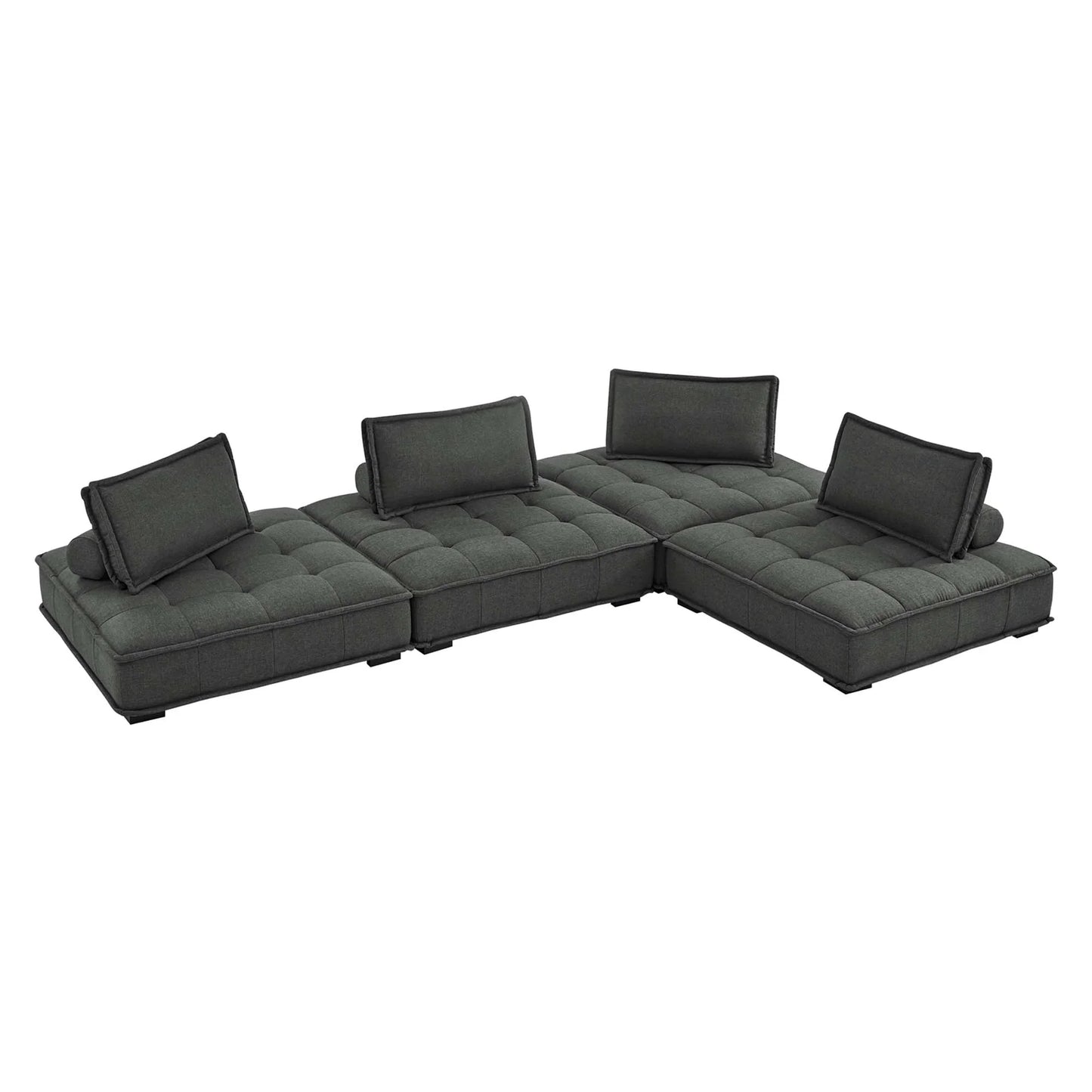 Saunter 4-Piece Tufted Fabric Fabric Sectional Sofa - Venini Furniture 