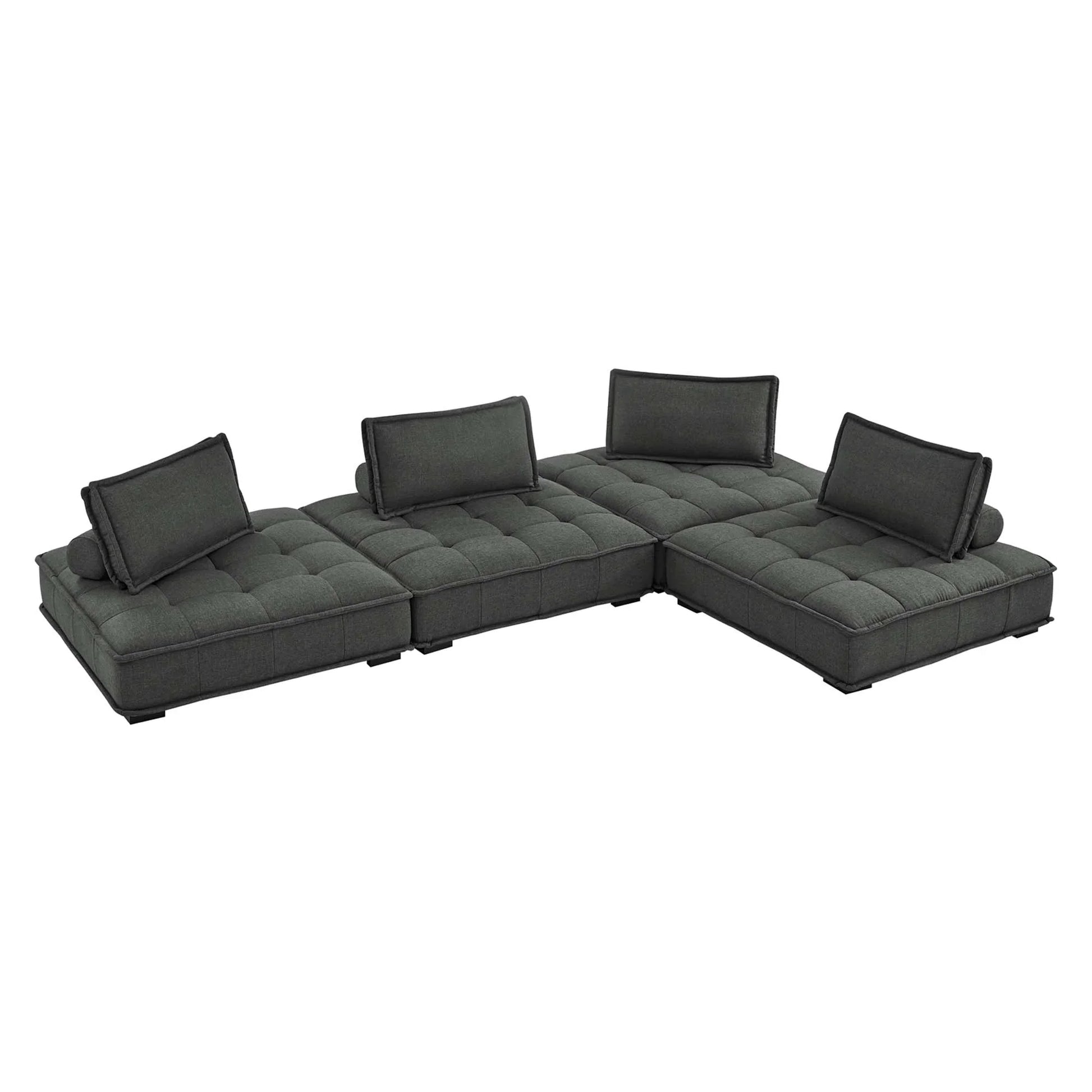 Saunter 4-Piece Tufted Fabric Fabric Sectional Sofa - Venini Furniture 