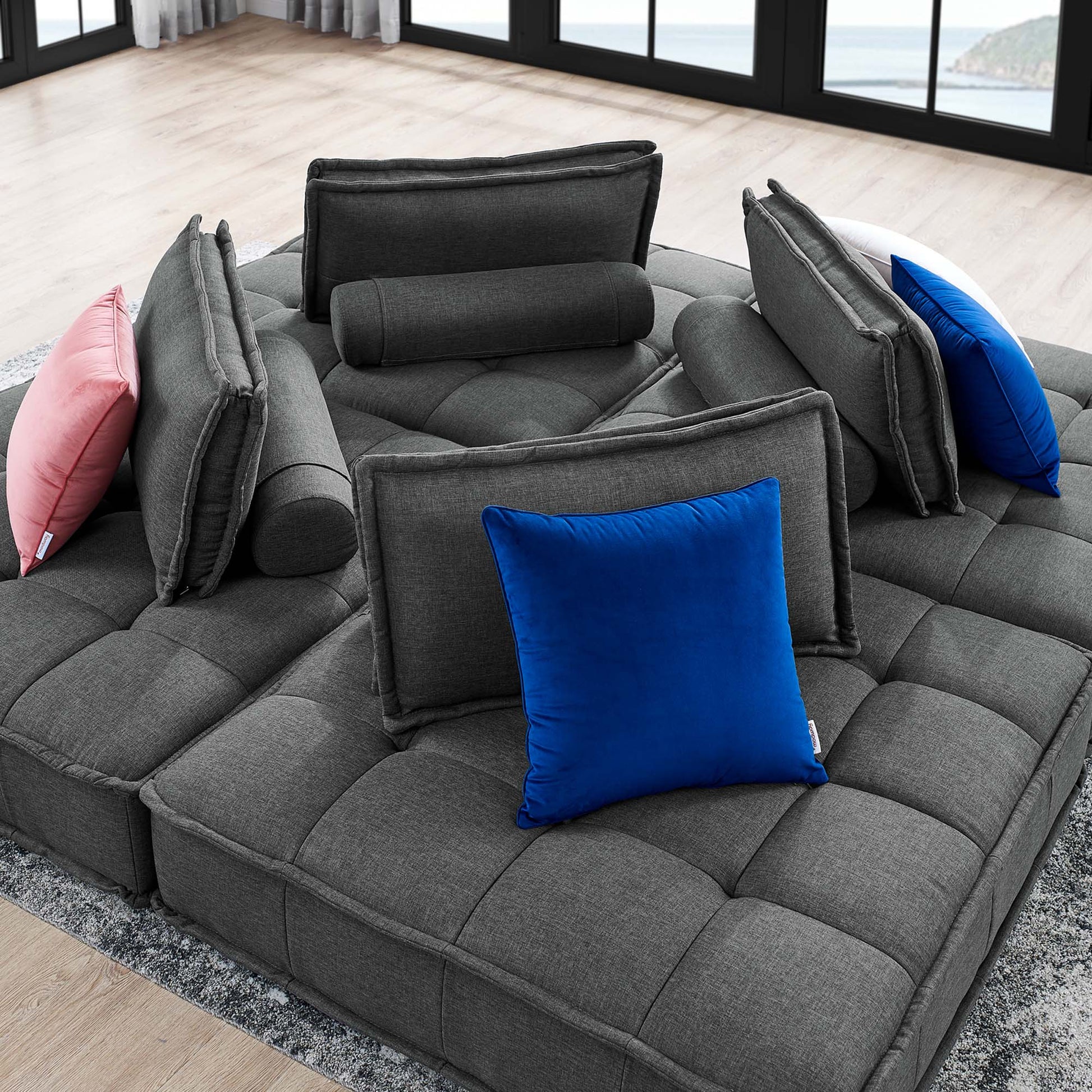 Saunter 4-Piece Tufted Fabric Fabric Sectional Sofa - Venini Furniture 
