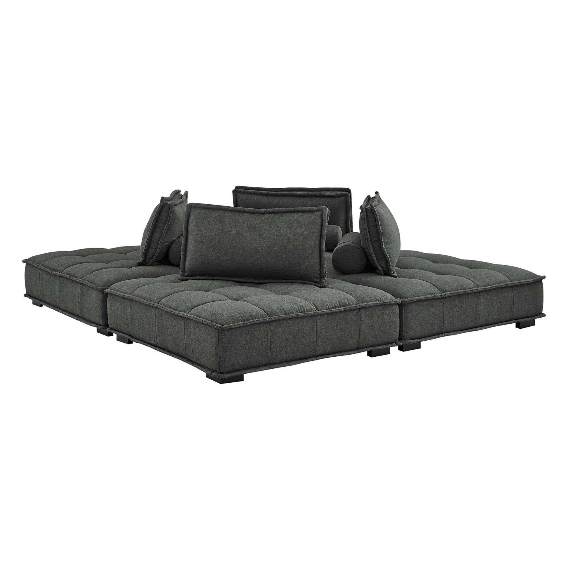 Saunter 4-Piece Tufted Fabric Fabric Sectional Sofa - Venini Furniture 