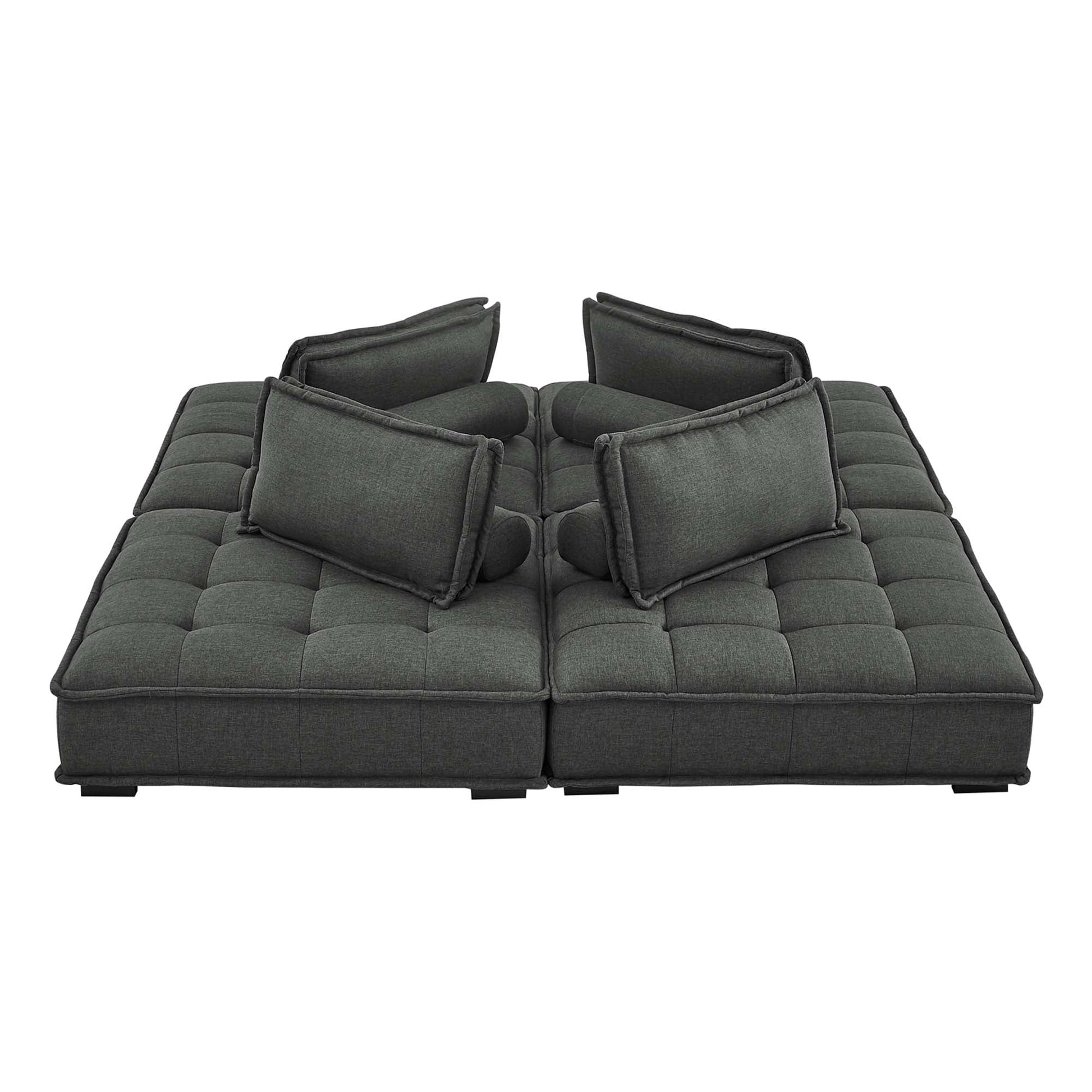 Saunter 4-Piece Tufted Fabric Fabric Sectional Sofa - Venini Furniture 