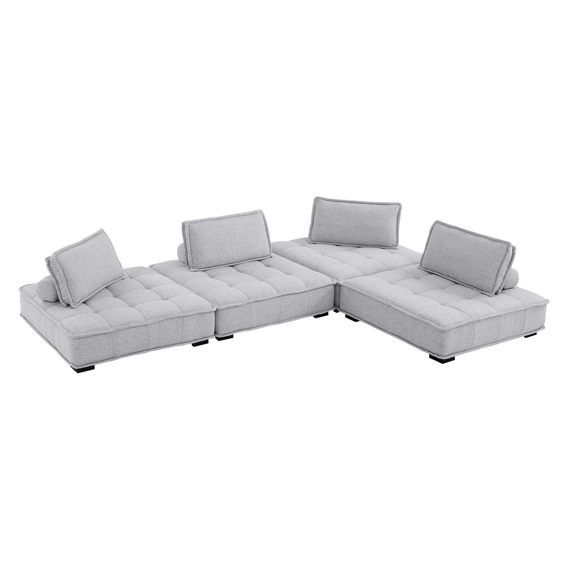 Saunter 4-Piece Tufted Fabric Fabric Sectional Sofa - Venini Furniture 