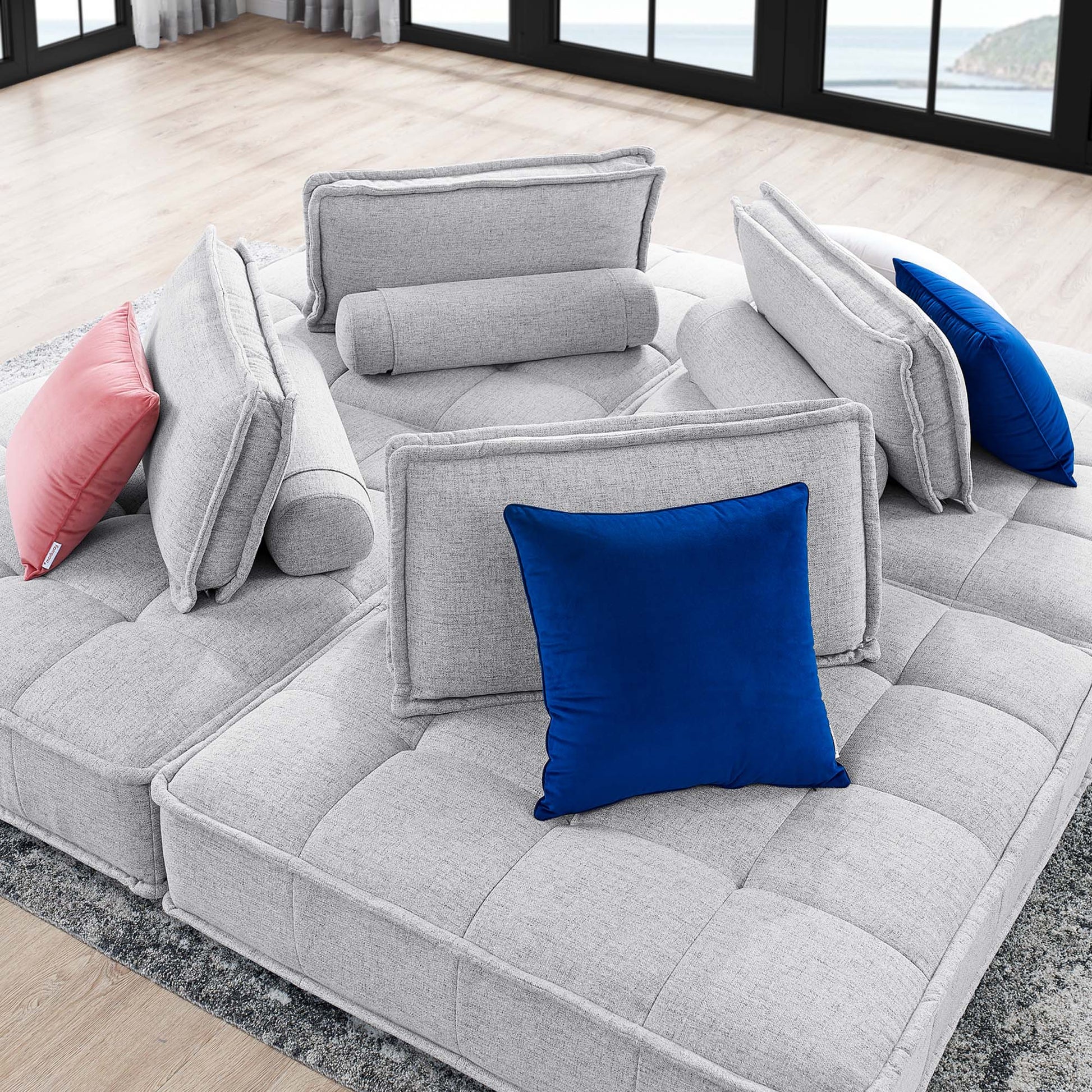 Saunter 4-Piece Tufted Fabric Fabric Sectional Sofa - Venini Furniture 