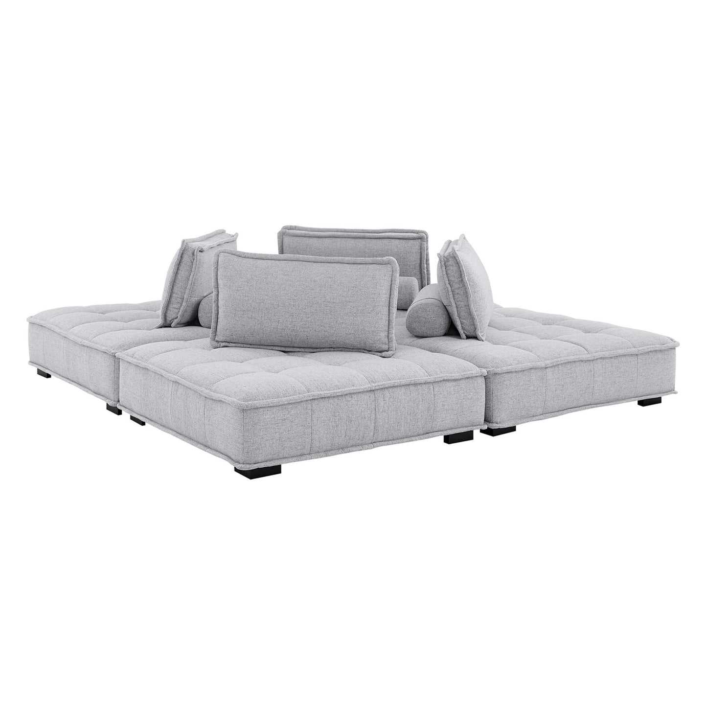 Saunter 4-Piece Tufted Fabric Fabric Sectional Sofa - Venini Furniture 