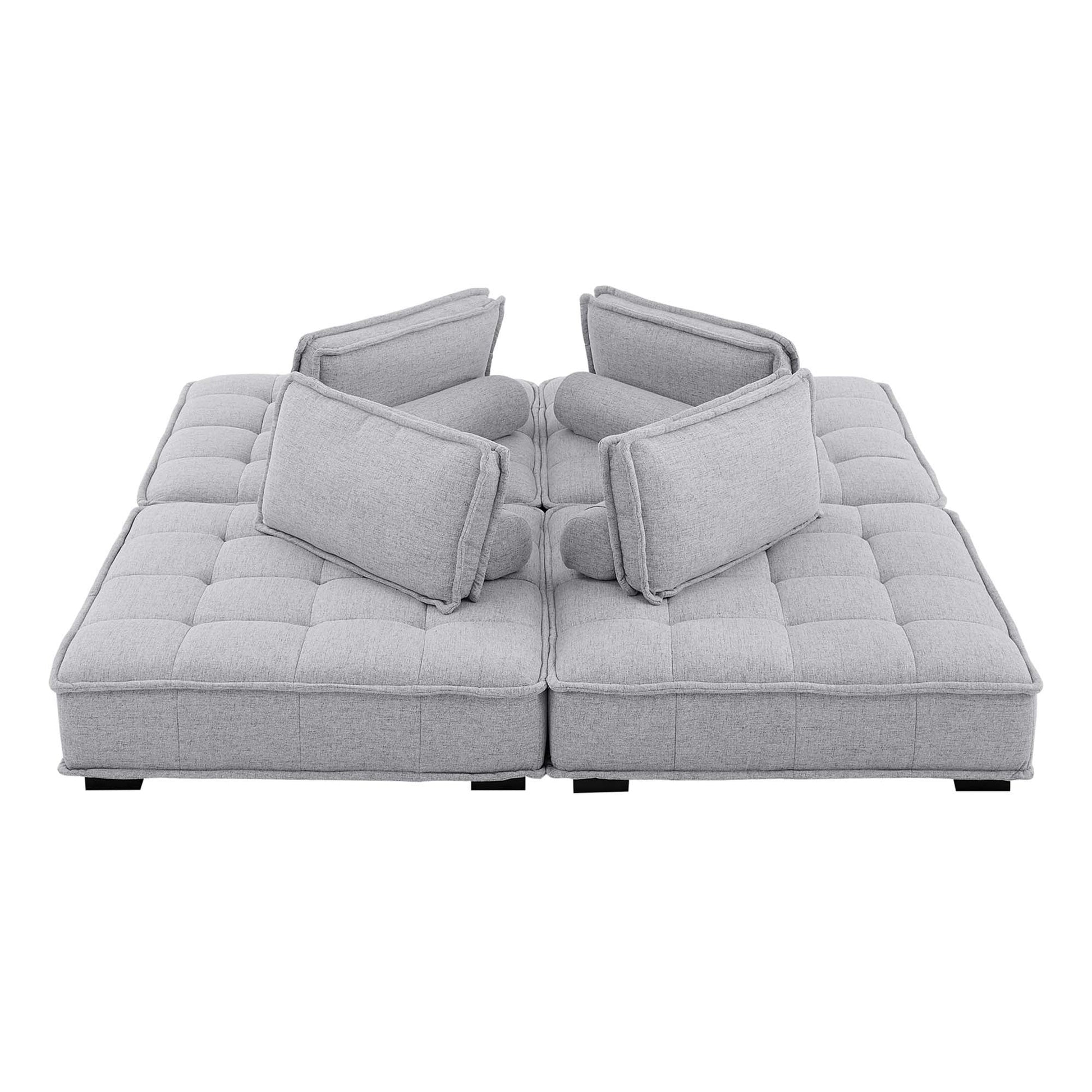 Saunter 4-Piece Tufted Fabric Fabric Sectional Sofa - Venini Furniture 