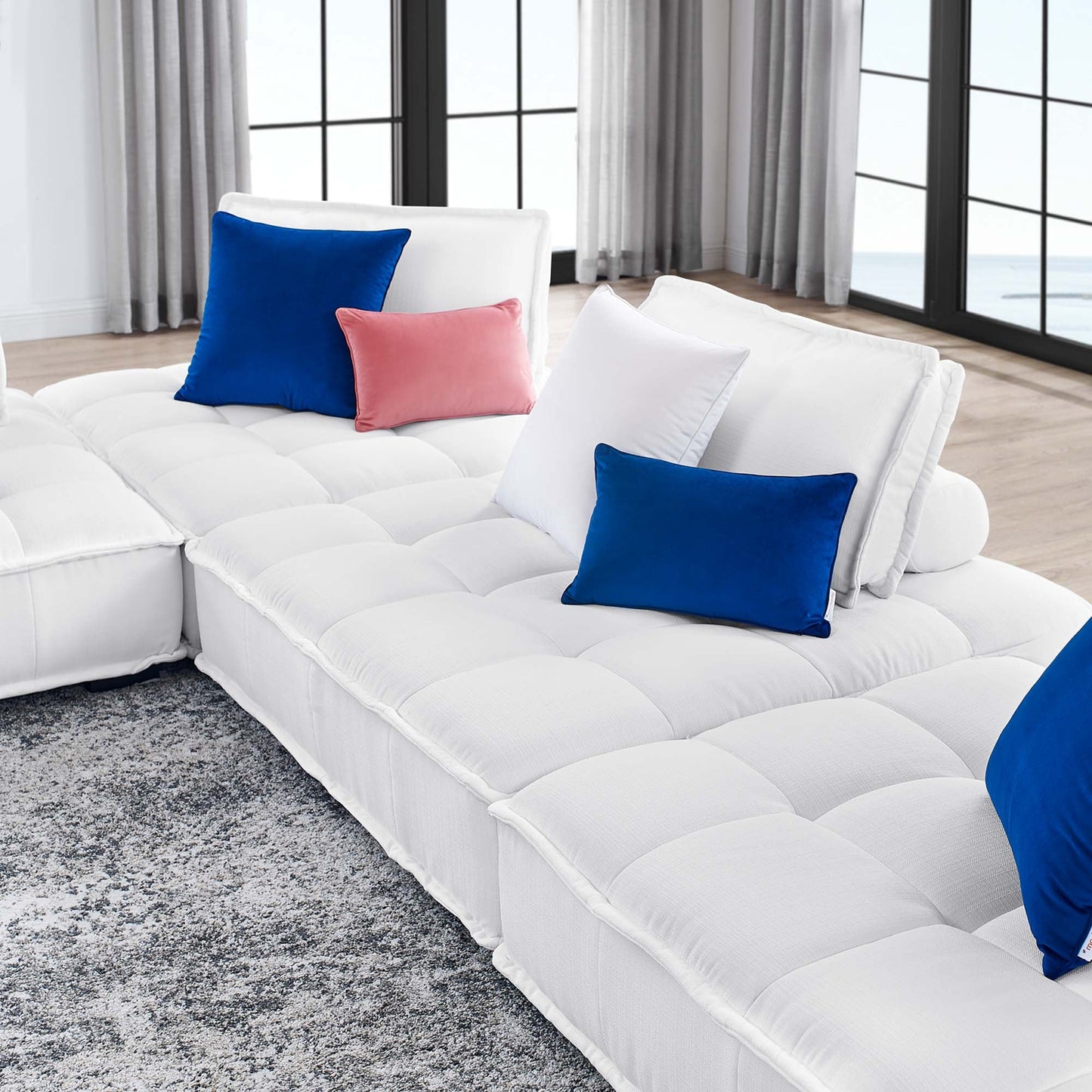 Saunter 4-Piece Tufted Fabric Fabric Sectional Sofa - Venini Furniture 