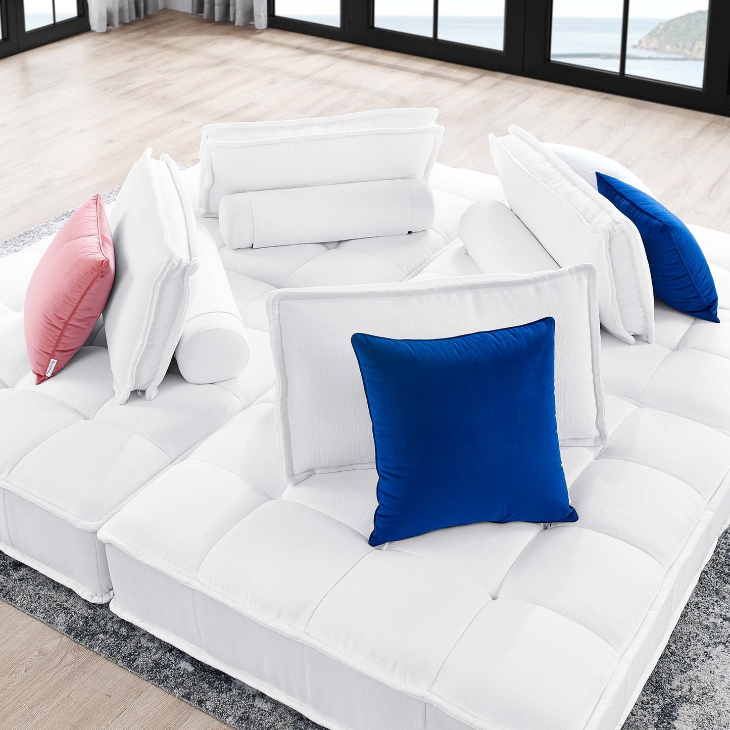 Saunter 4-Piece Tufted Fabric Fabric Sectional Sofa - Venini Furniture 