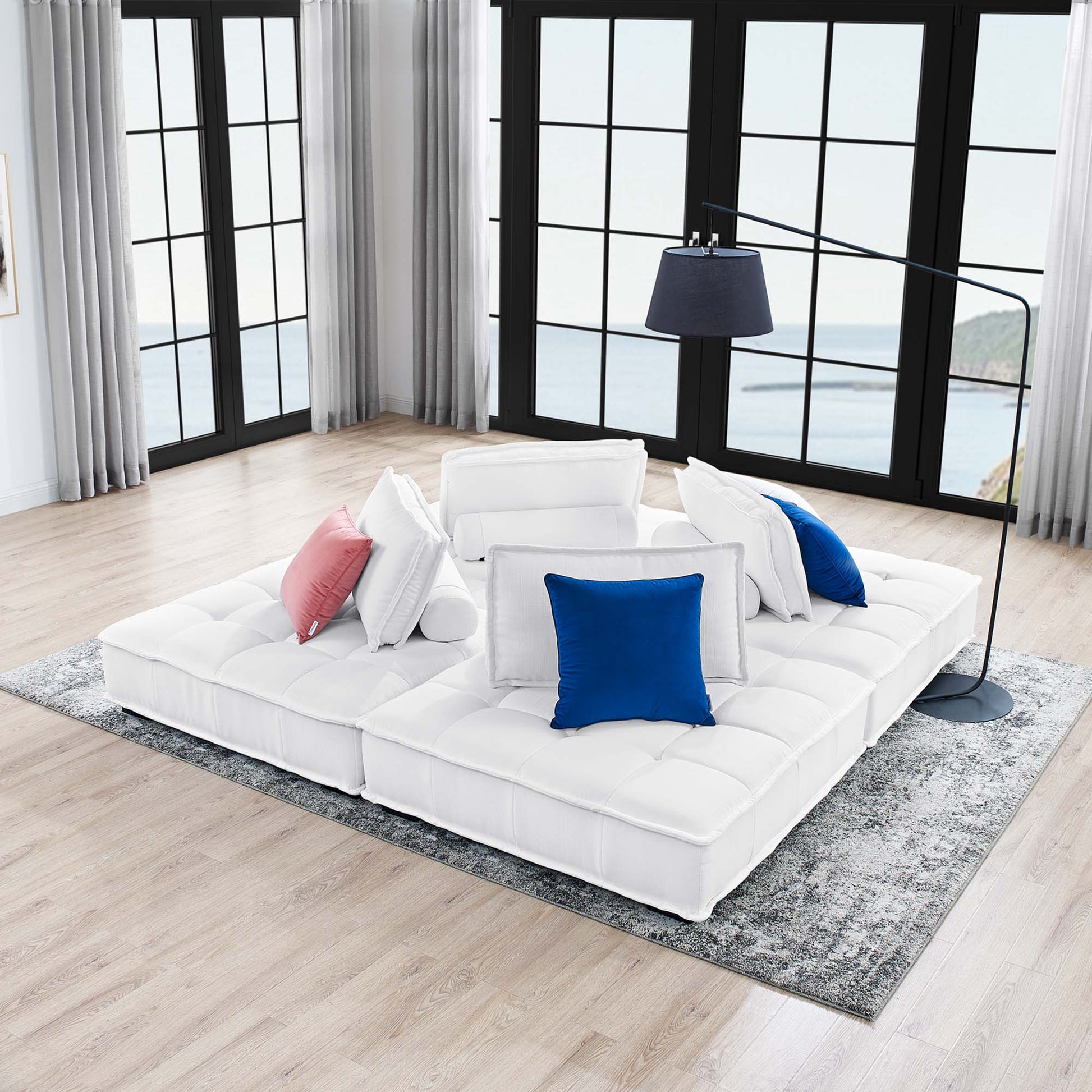 Saunter 4-Piece Tufted Fabric Fabric Sectional Sofa - Venini Furniture 