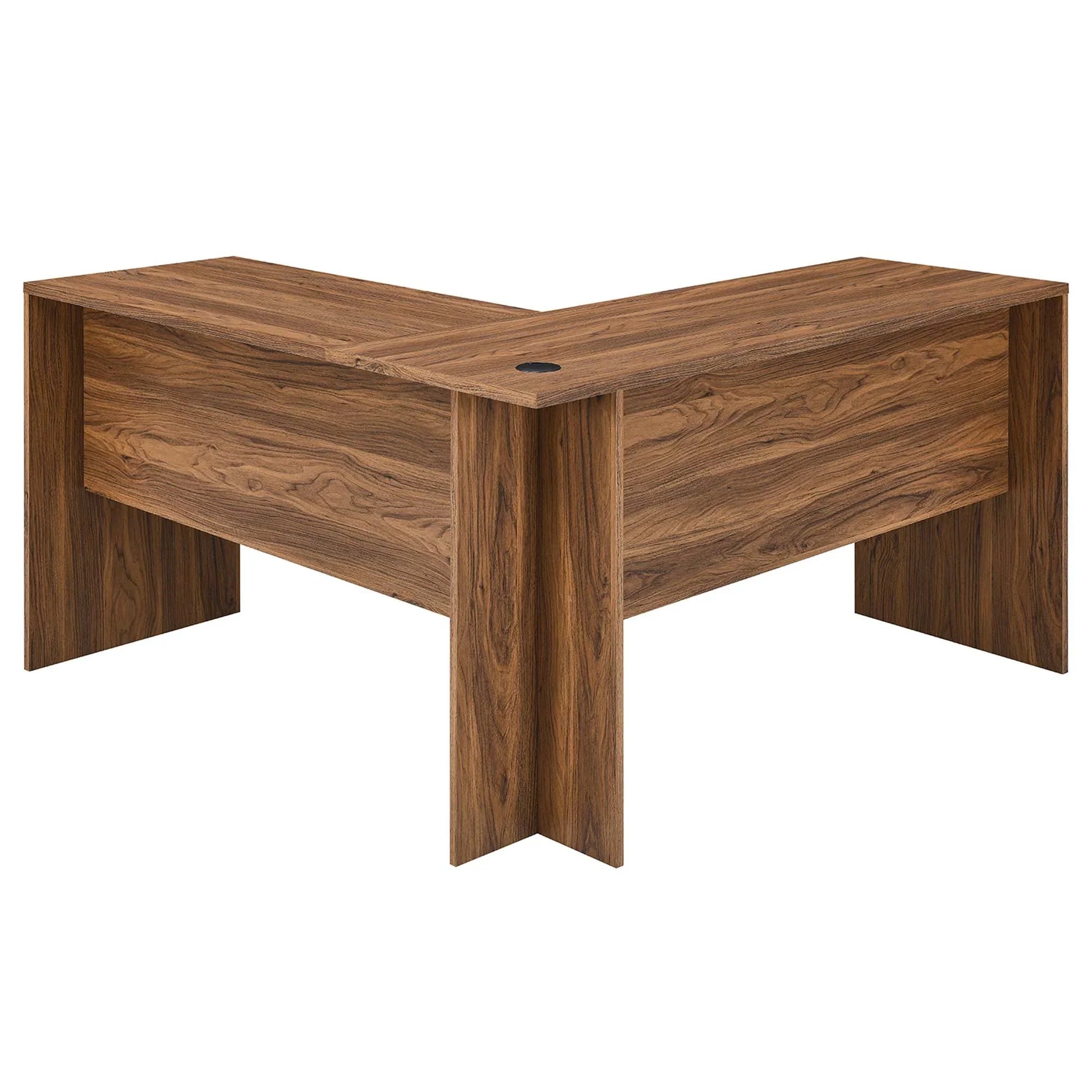 Render Wood Desk and File Cabinet Set in Walnut. - Venini Furniture 