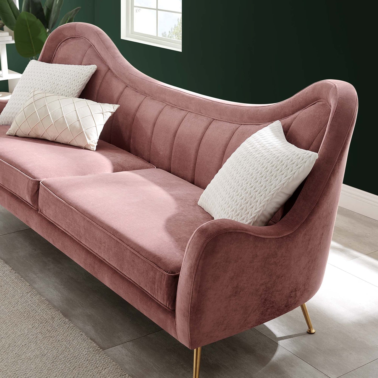 Cheshire Channel Tufted Performance Velvet Sofa. - Venini Furniture 