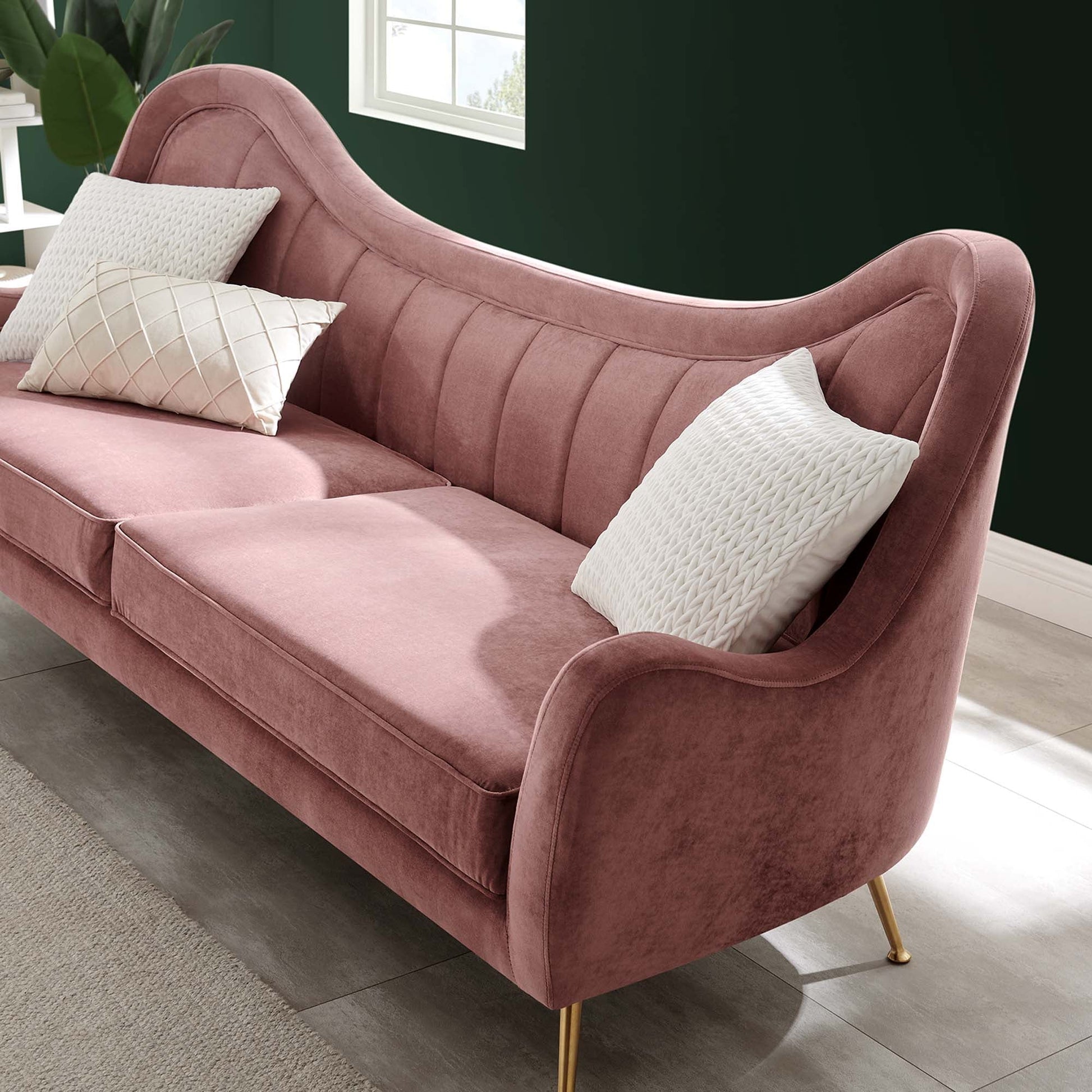 Cheshire Channel Tufted Performance Velvet Sofa. - Venini Furniture 