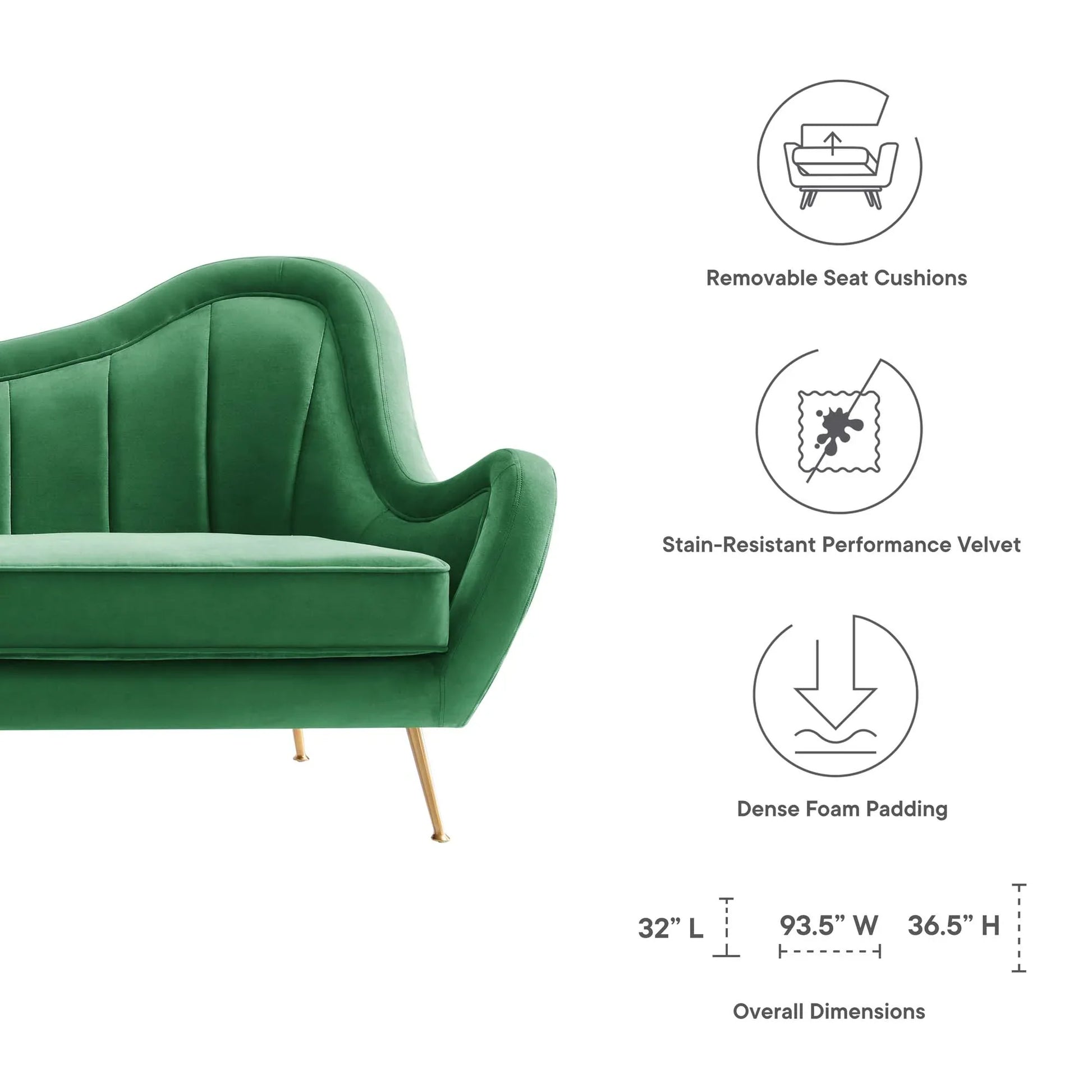 Cheshire Channel Tufted Performance Velvet Sofa. - Venini Furniture 
