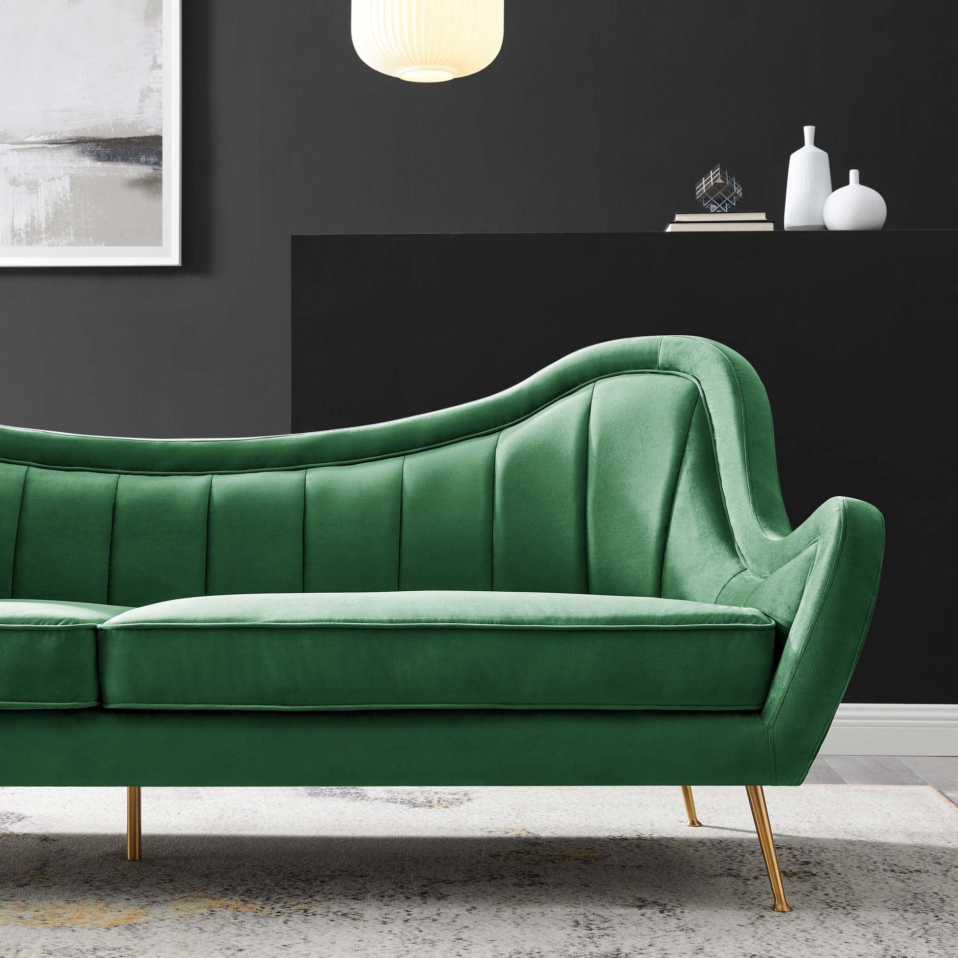 Cheshire Channel Tufted Performance Velvet Sofa. - Venini Furniture 