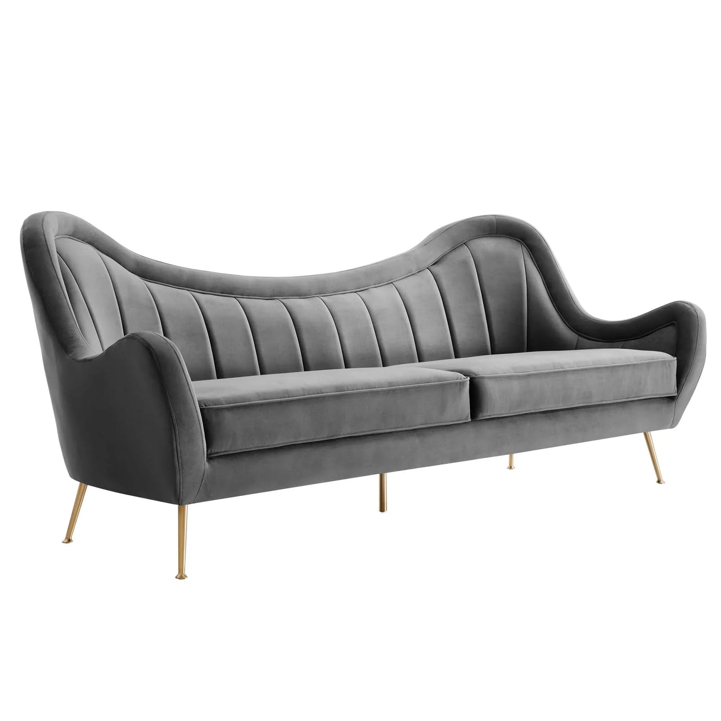 Cheshire Channel Tufted Performance Velvet Sofa. - Venini Furniture 