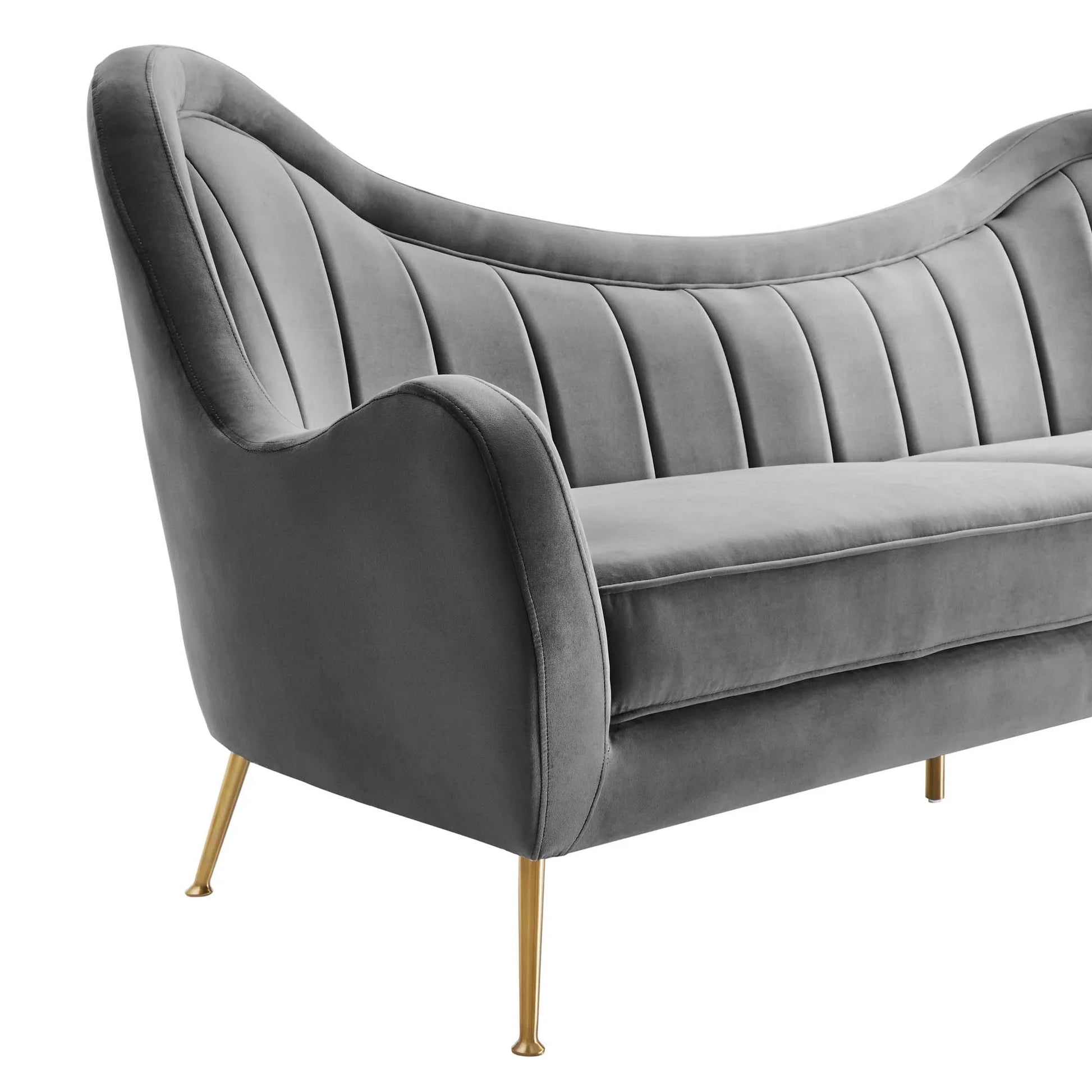 Cheshire Channel Tufted Performance Velvet Sofa. - Venini Furniture 