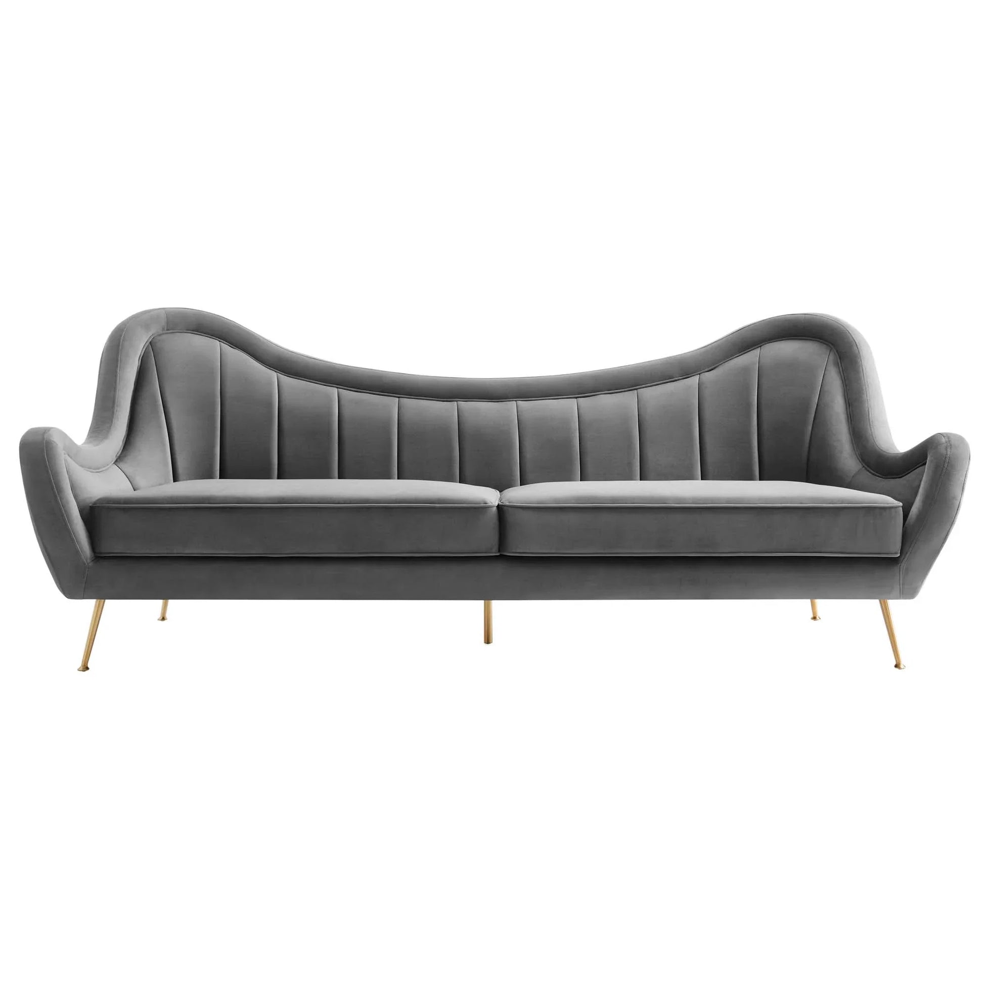 Cheshire Channel Tufted Performance Velvet Sofa. - Venini Furniture 