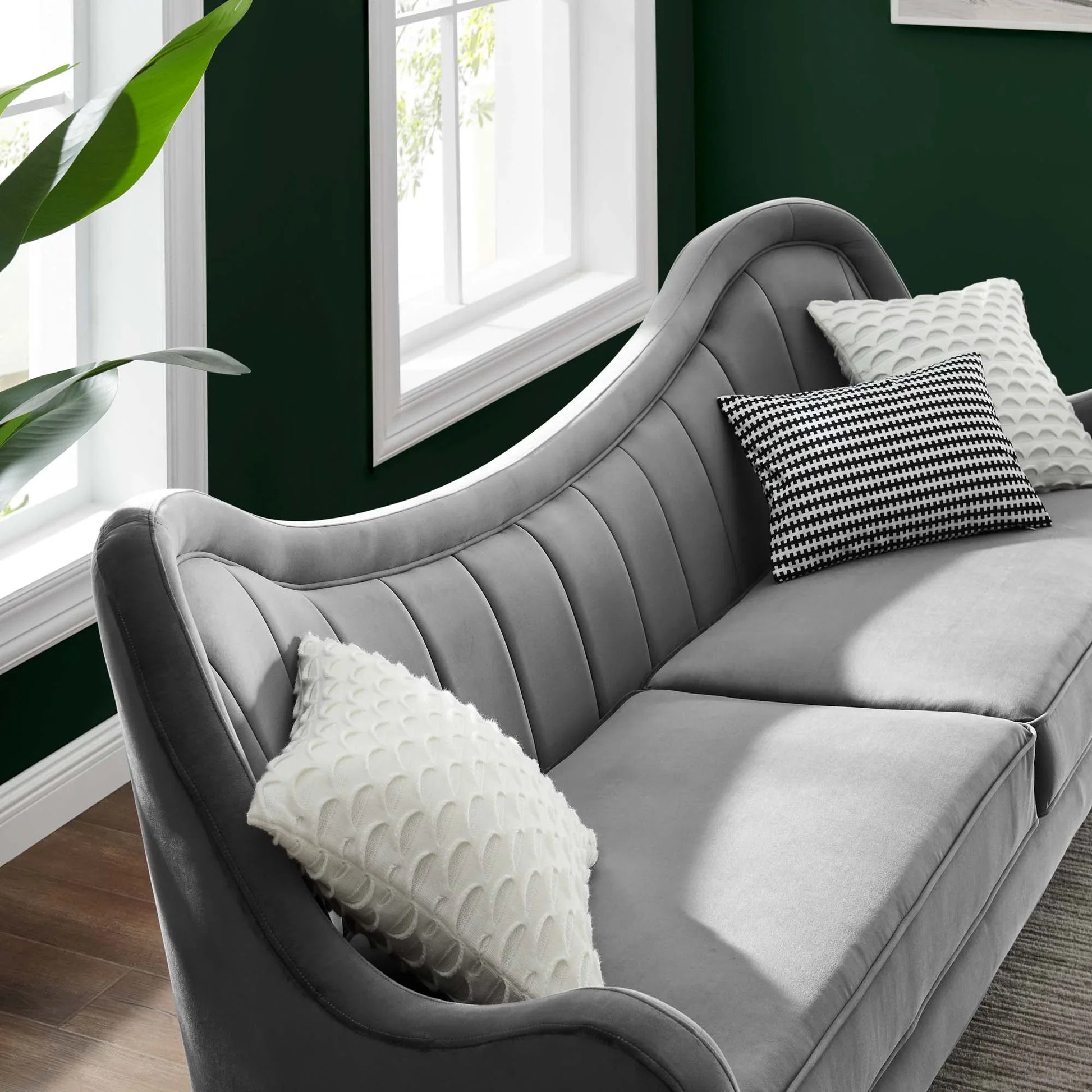 Cheshire Channel Tufted Performance Velvet Sofa. - Venini Furniture 