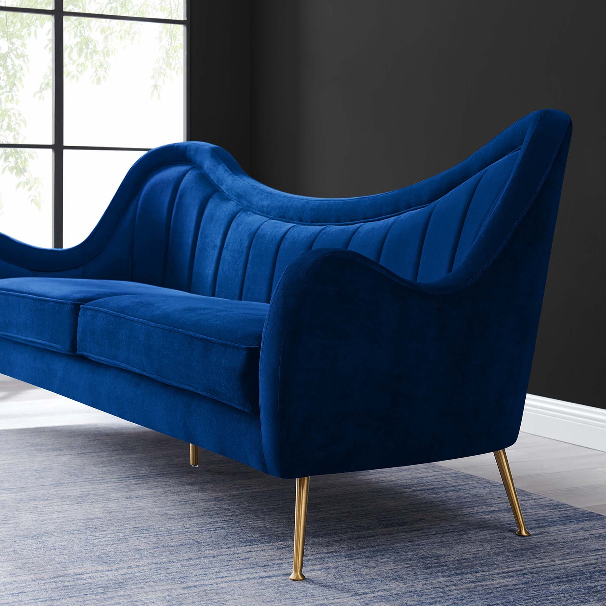 Cheshire Channel Tufted Performance Velvet Sofa. - Venini Furniture 