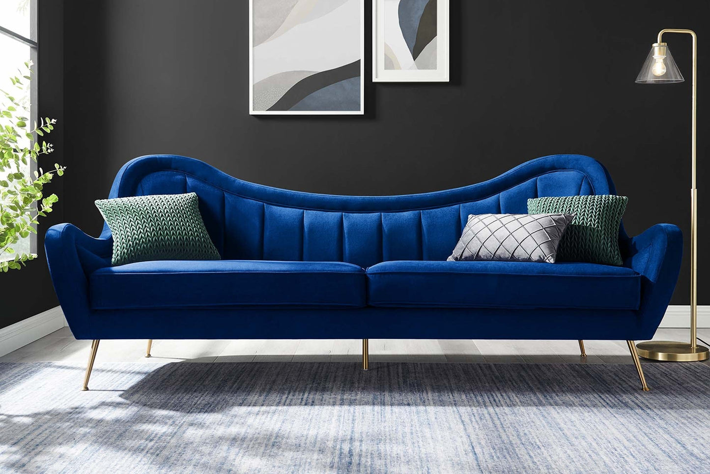 Cheshire Channel Tufted Performance Velvet Sofa. - Venini Furniture 