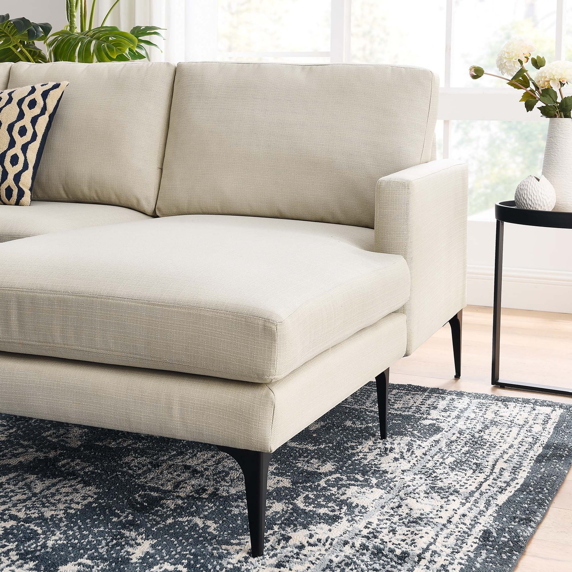 Evermore Right-Facing Upholstered Fabric Sectional Sofa. - Venini Furniture 