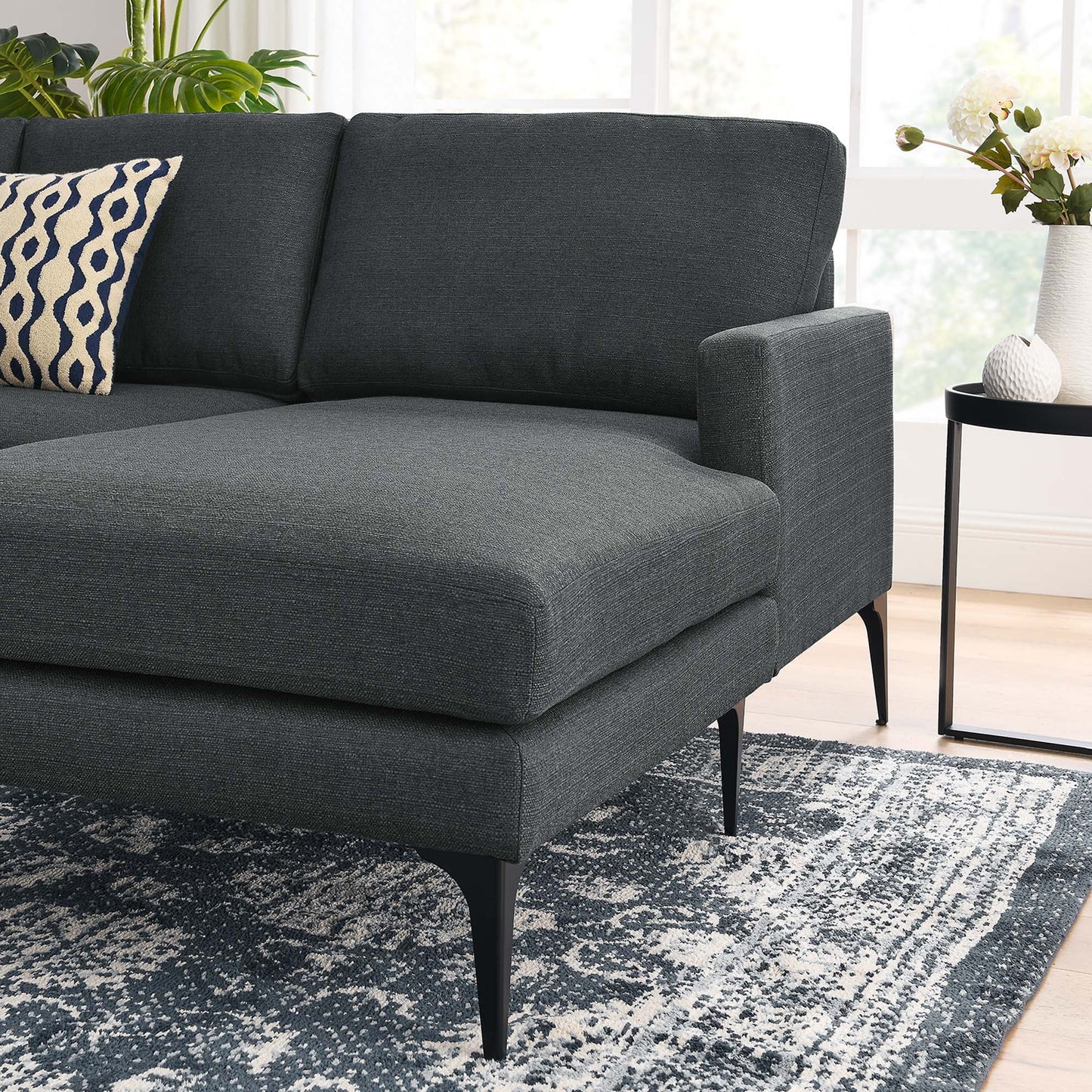 Evermore Right-Facing Upholstered Fabric Sectional Sofa. - Venini Furniture 
