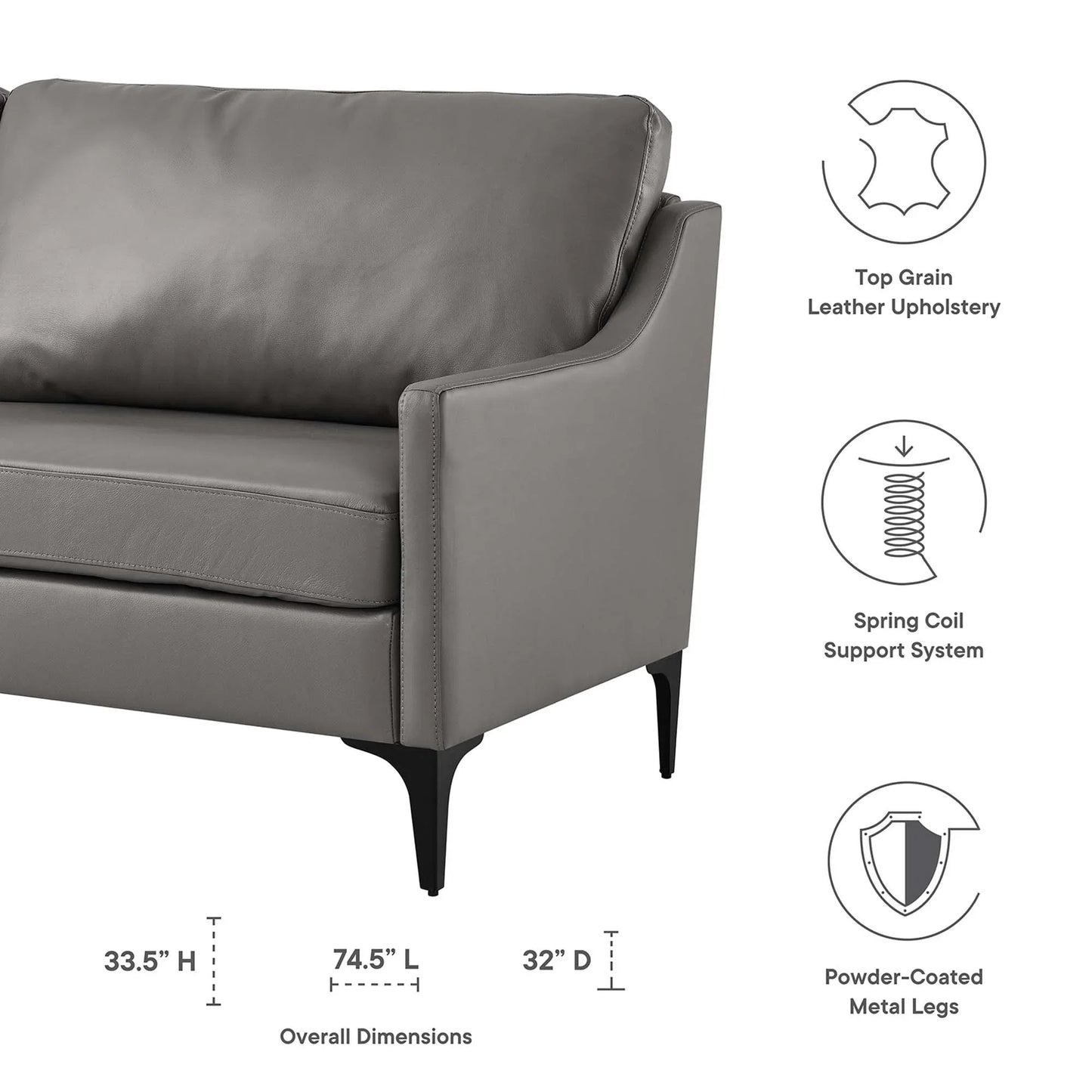 Corland Leather Sofa. - Venini Furniture 