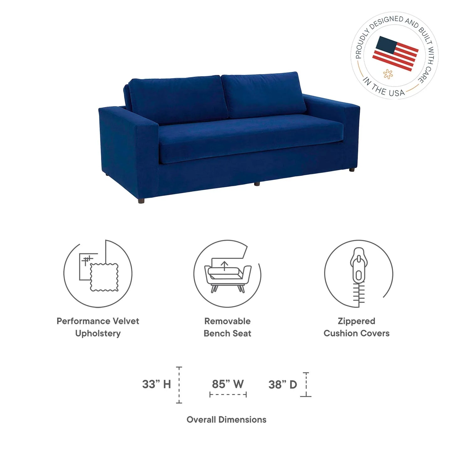 Avendale Velvet Sofa. - Venini Furniture 