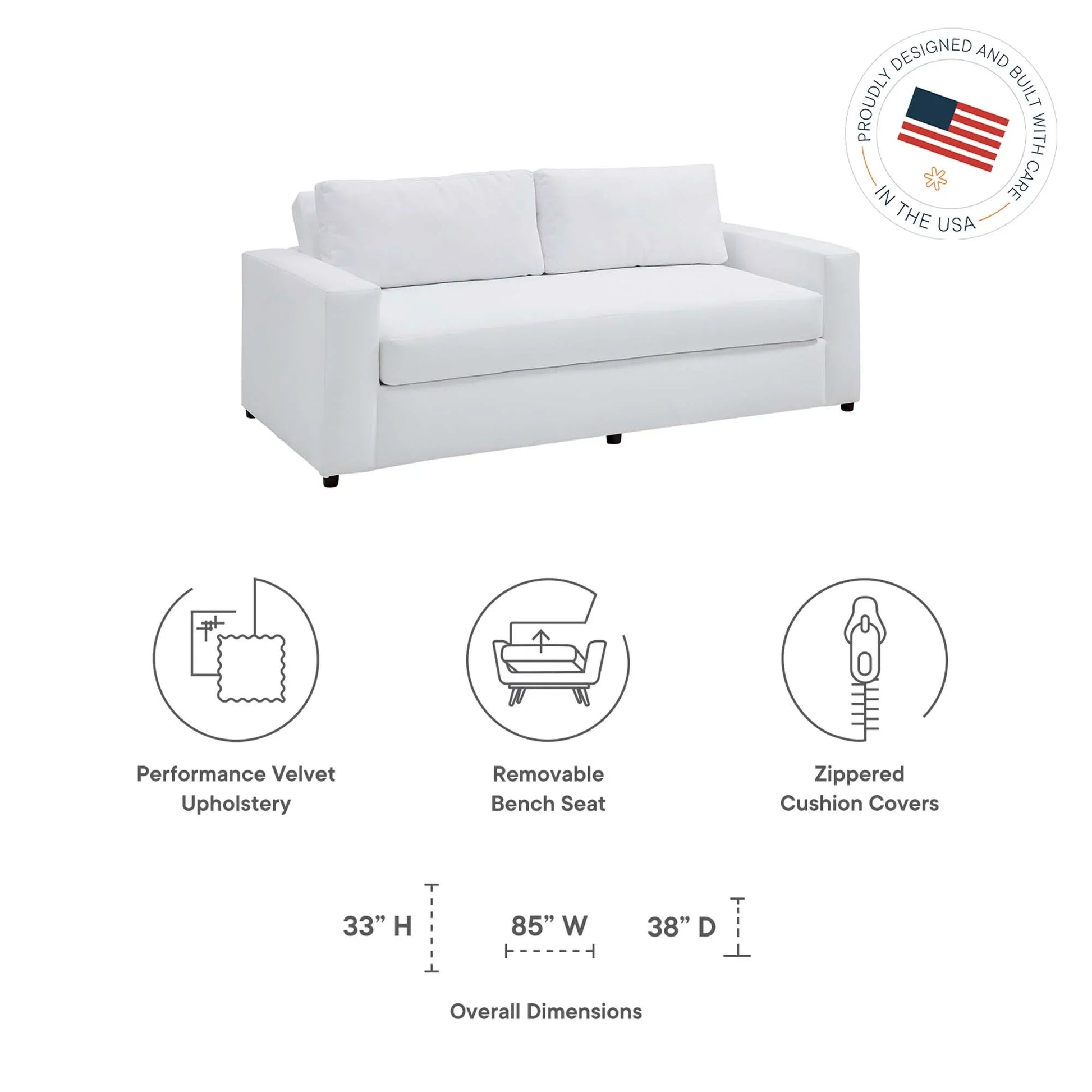 Avendale Velvet Sofa. - Venini Furniture 