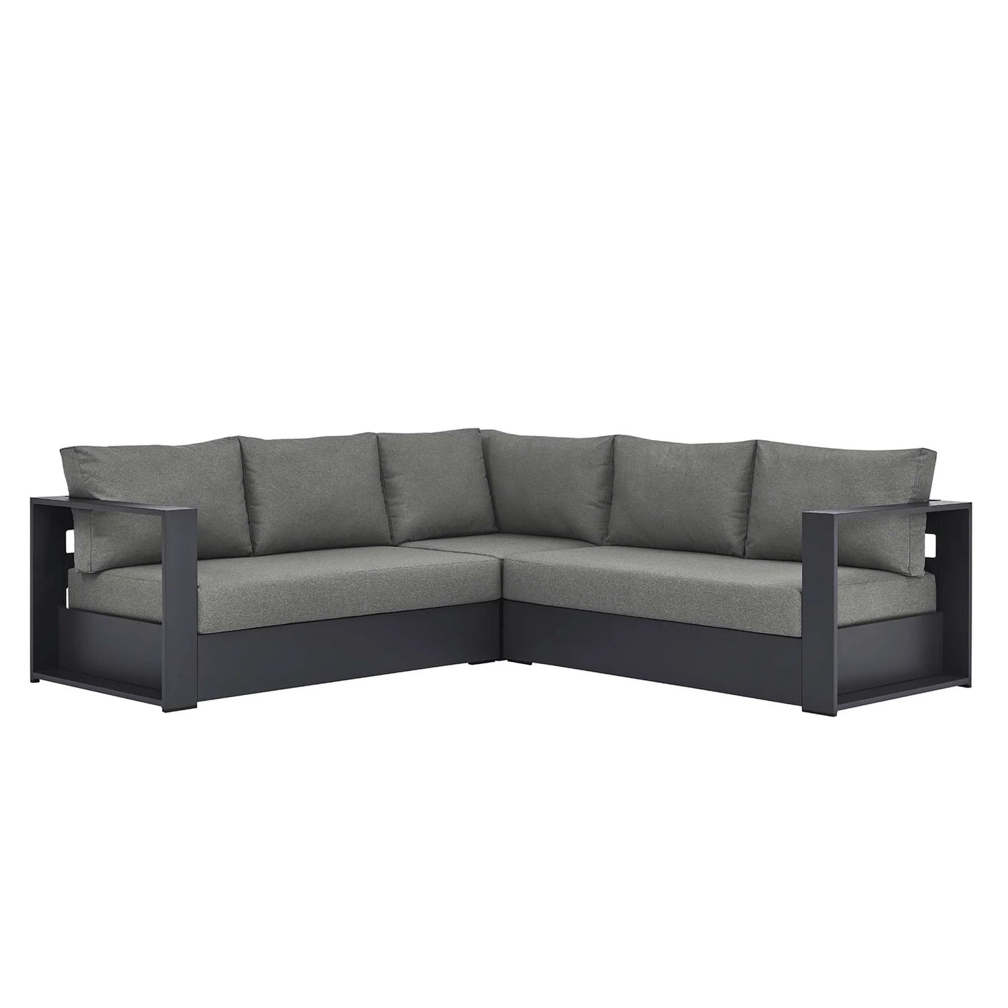 Tahoe 3-Piece Outdoor Patio Powder-Coated Aluminum Sectional Sofa Set. - Venini Furniture 
